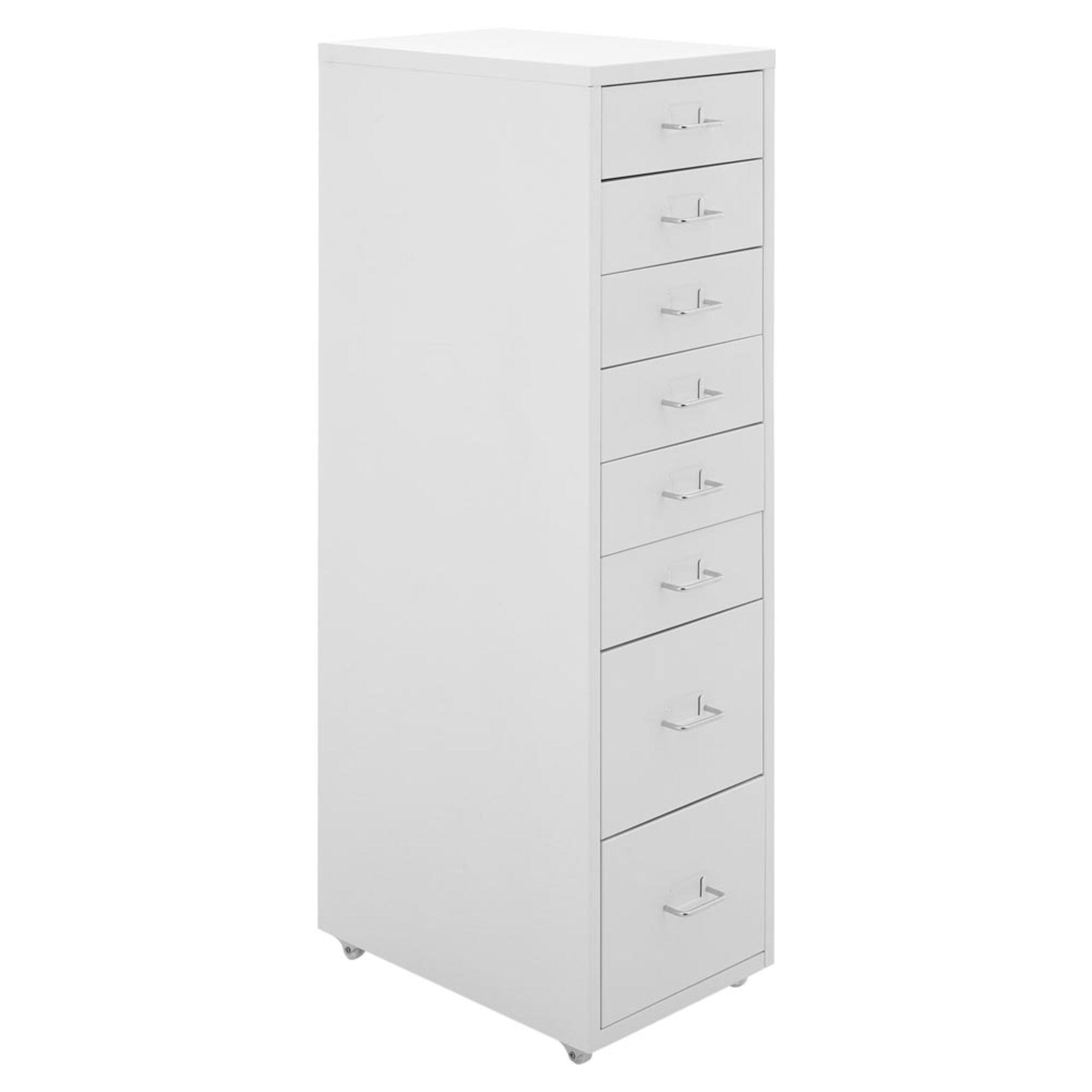 White - Kabinet UK - 8-Drawer Vertical File Cabinet with Wheels - 1