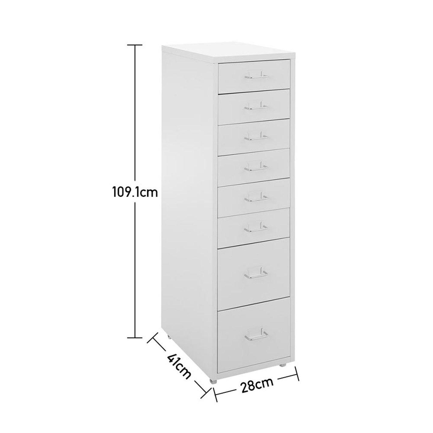 White - Kabinet UK - 8-Drawer Vertical File Cabinet with Wheels - 7