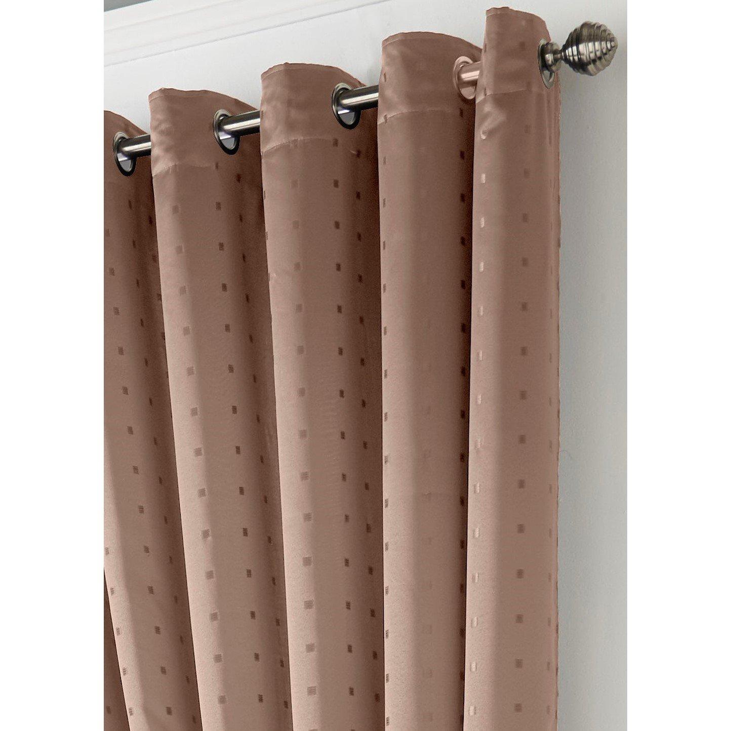 Latte - Alan Symonds - Madison Ring Top Eyelet Lined Curtains - 2