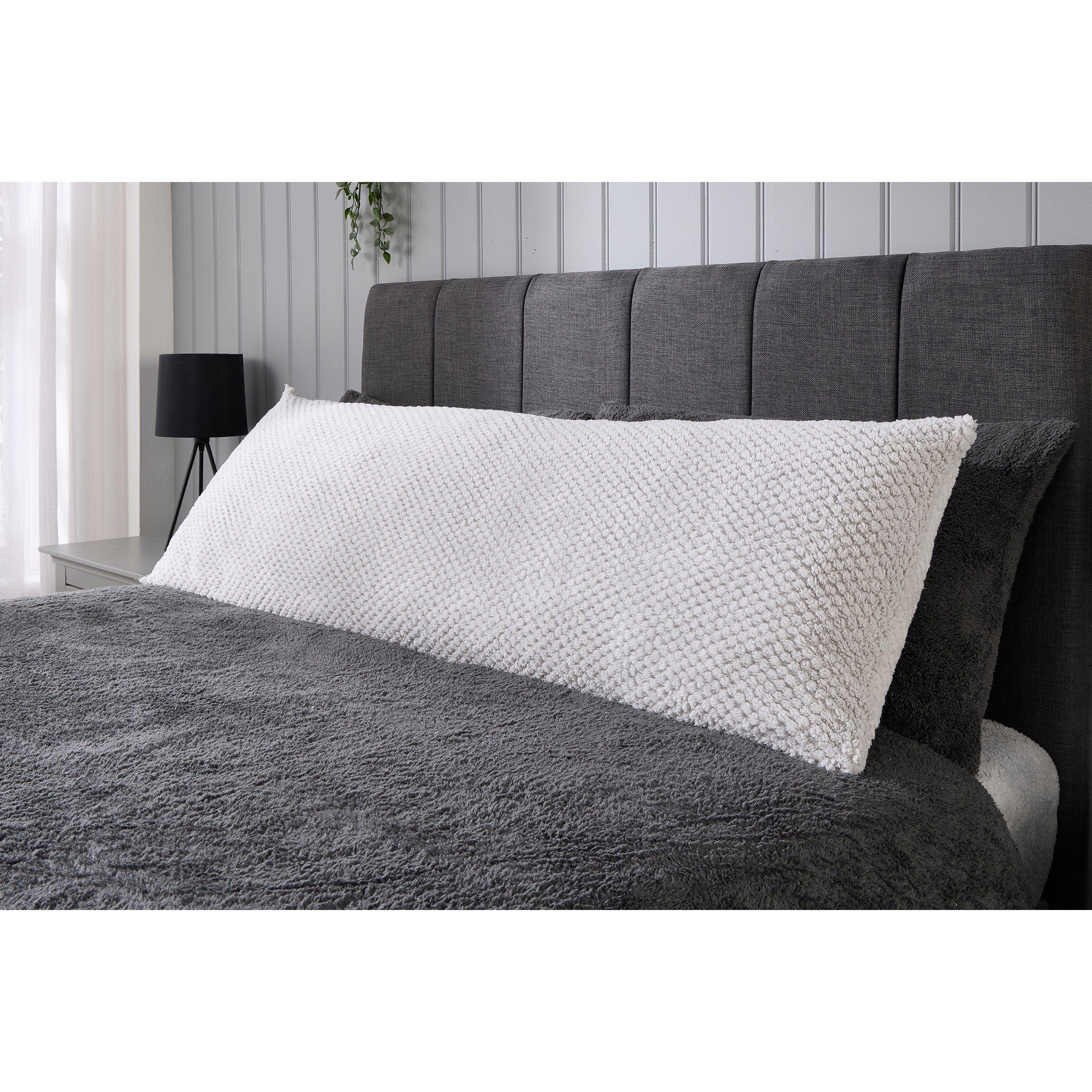 Grey - Downland - Waffle Bolster/Body Pillow 137cm - Grey - 1