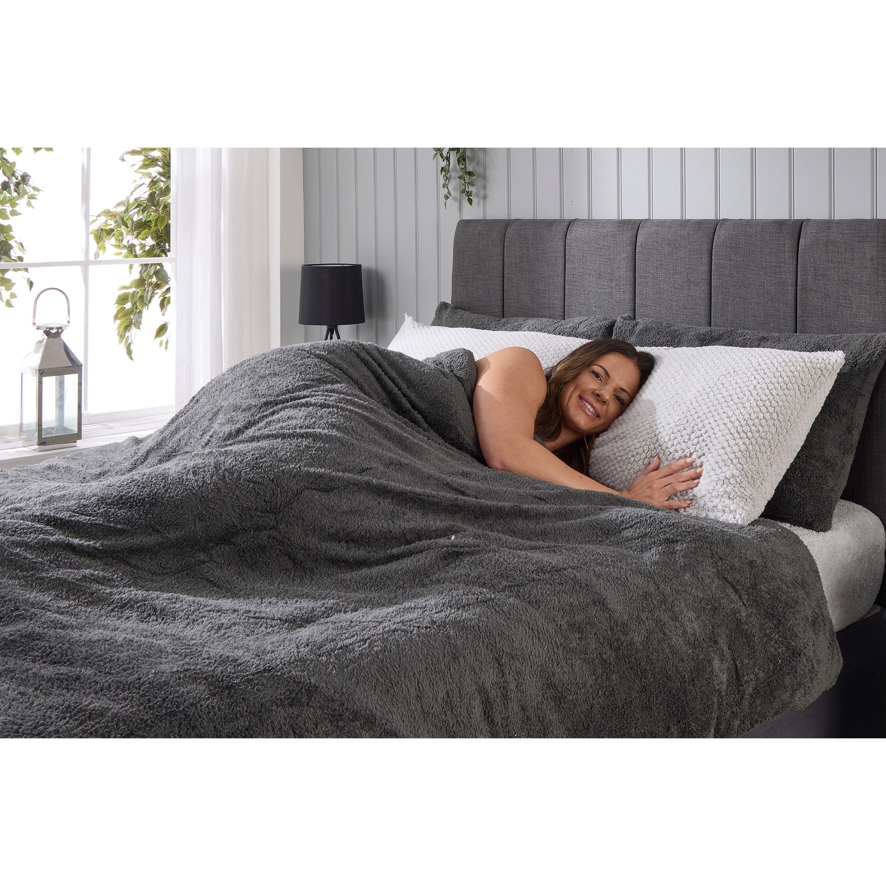 Grey - Downland - Waffle Bolster/Body Pillow 137cm - Grey - 2