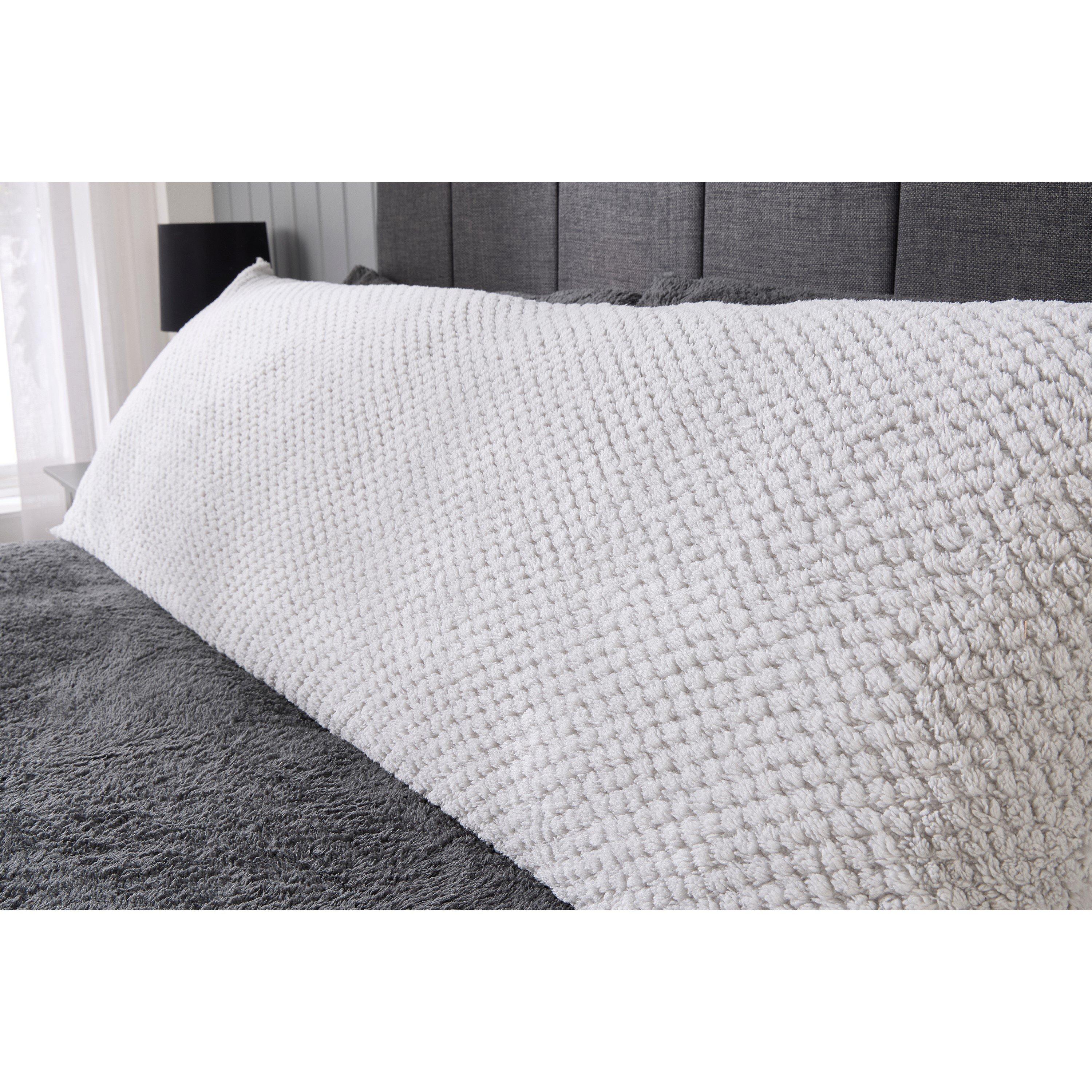 Grey - Downland - Waffle Bolster/Body Pillow 137cm - Grey - 3