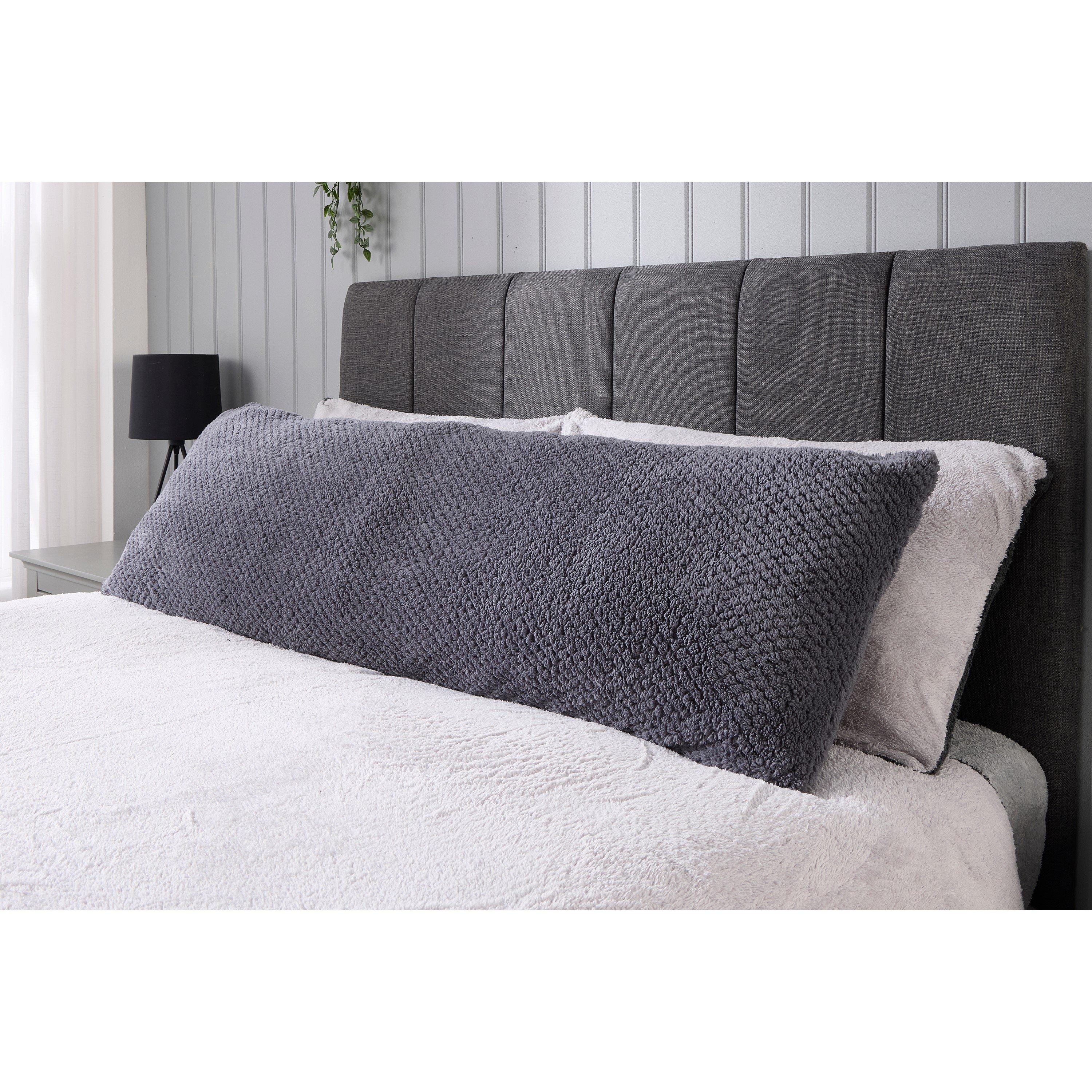 Downland  Waffle Bolster/Body Pillow 137Cm - Grey - Charcoal