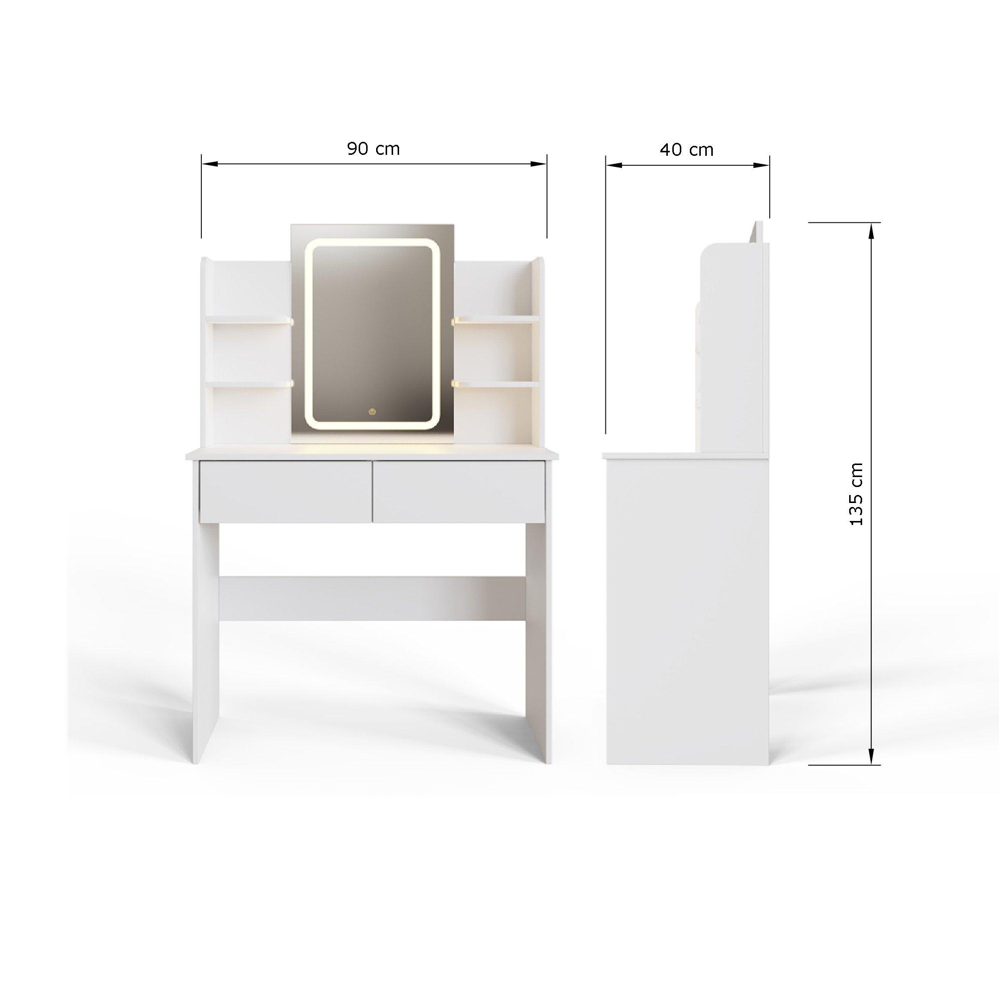 White - GFW - Sadie Led Dressing Table - 14