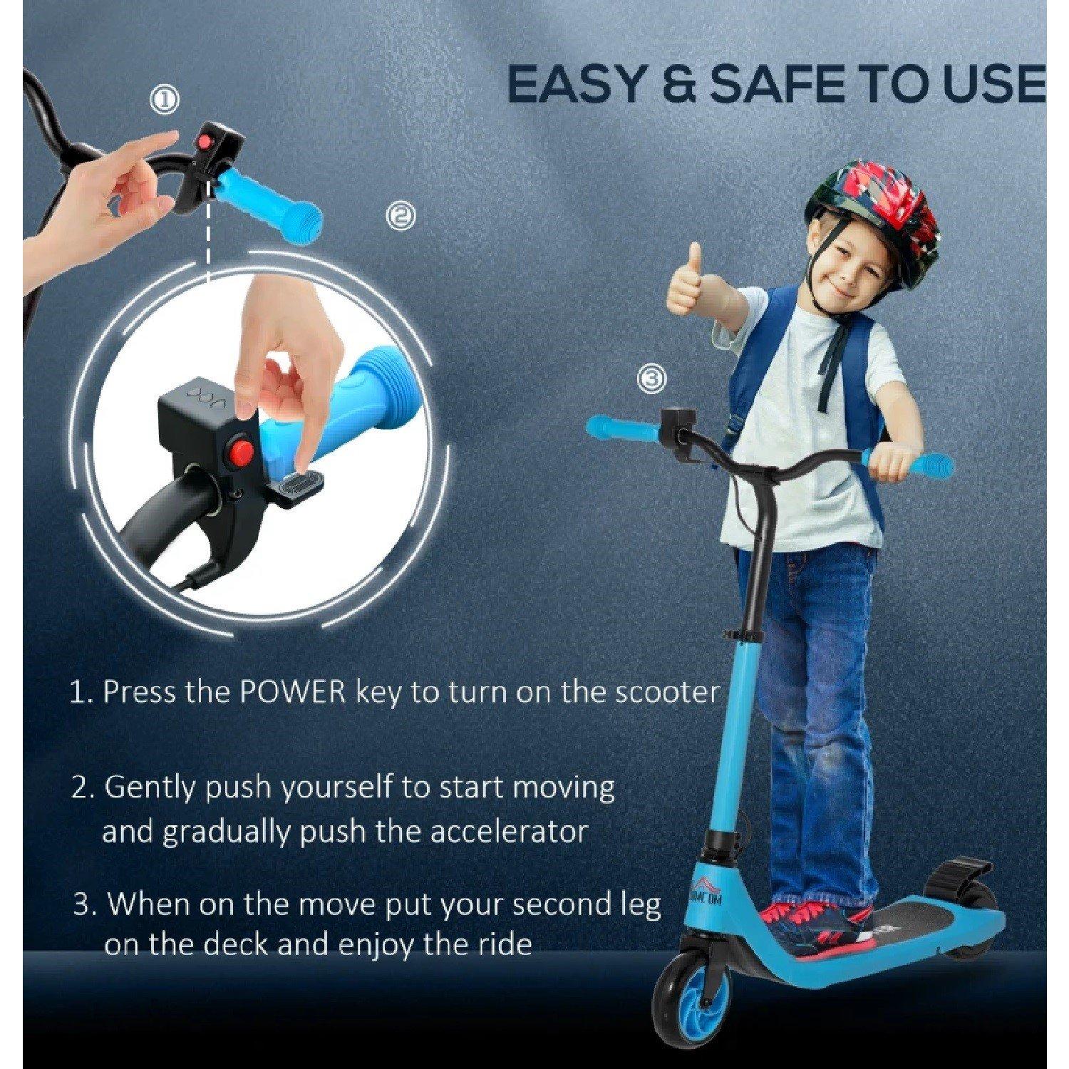 Blue - HOMCOM - 120W Electric Scooter with battery display - 3