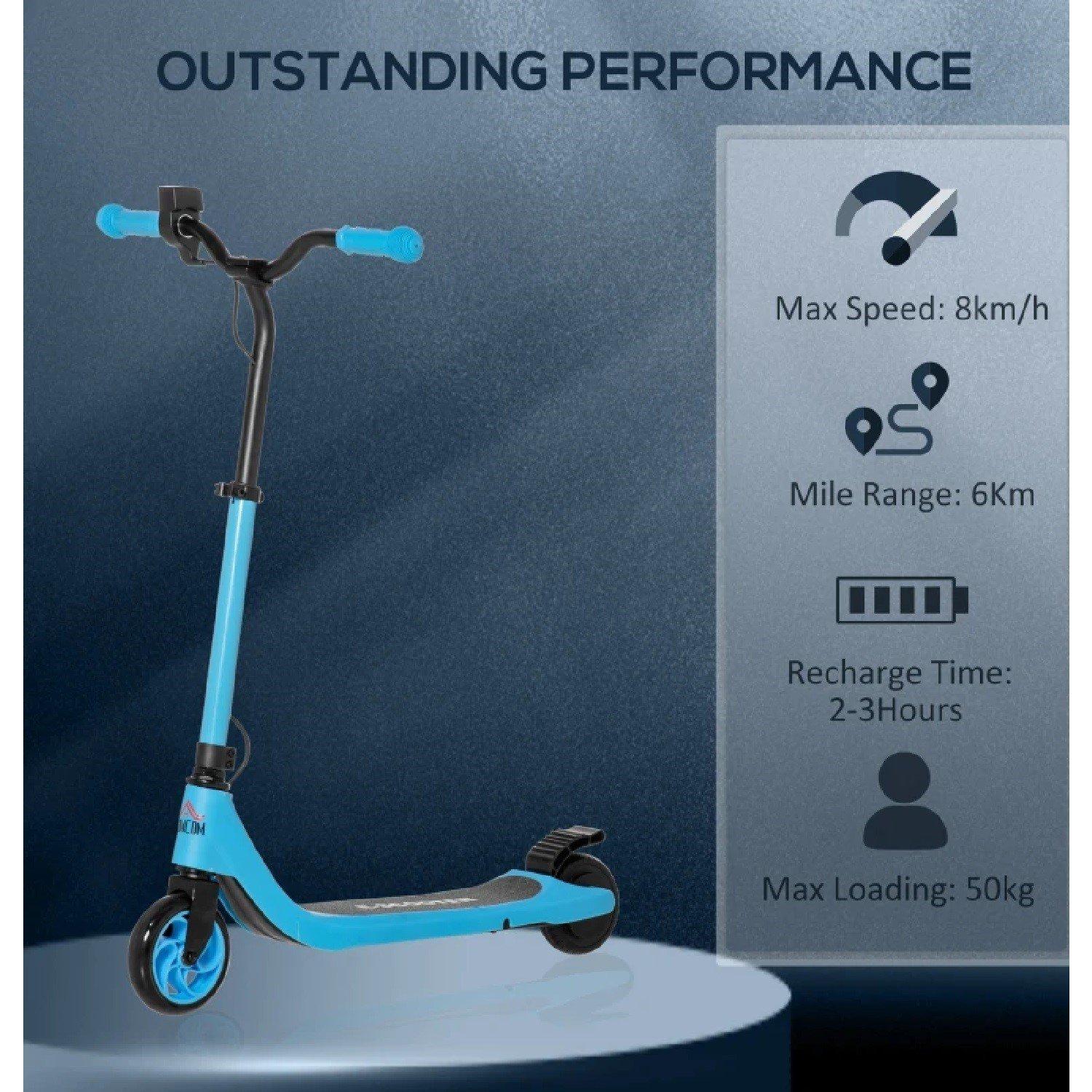 Blue - HOMCOM - 120W Electric Scooter with battery display - 6
