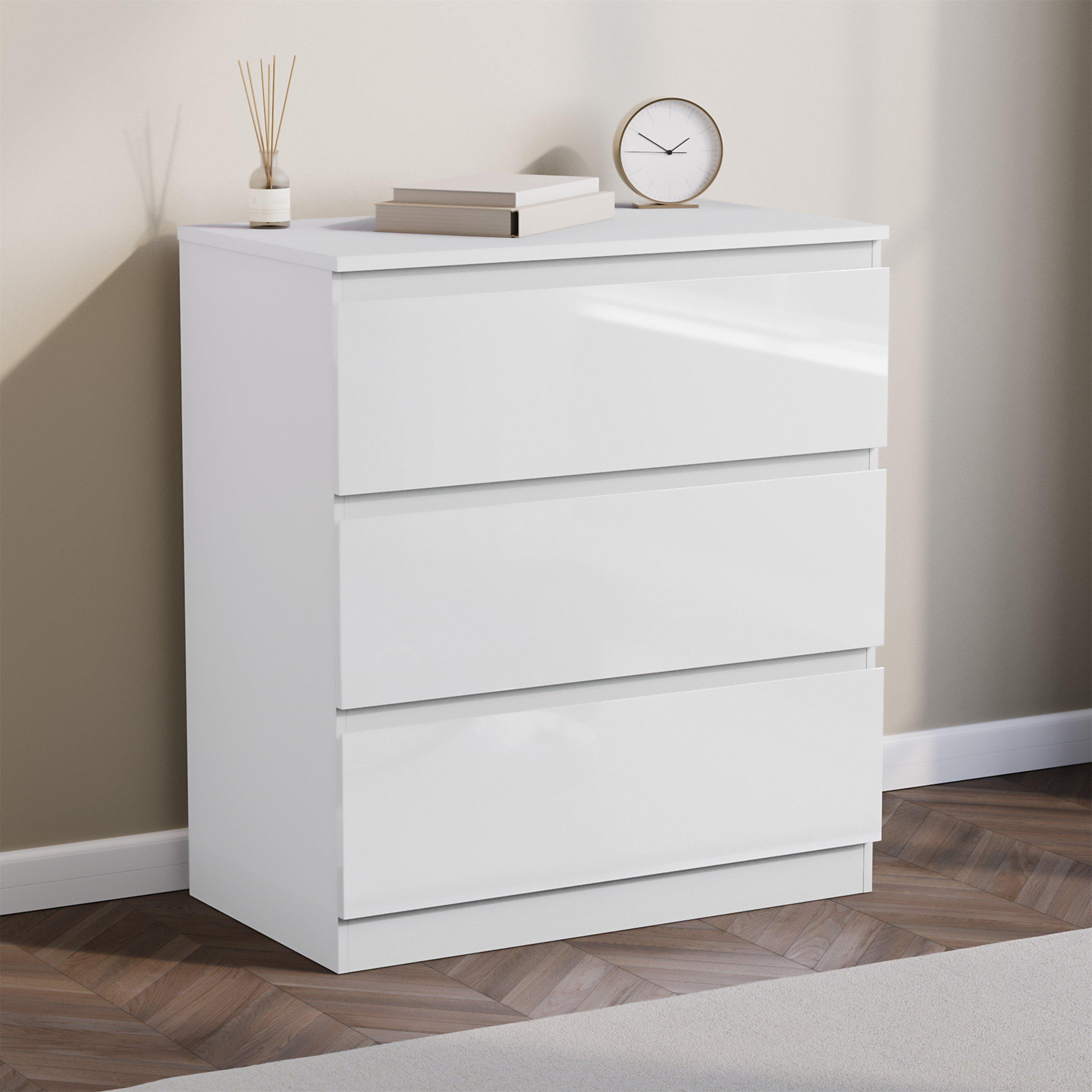 Lassic Glinton 3 Drawer Chest High Gloss