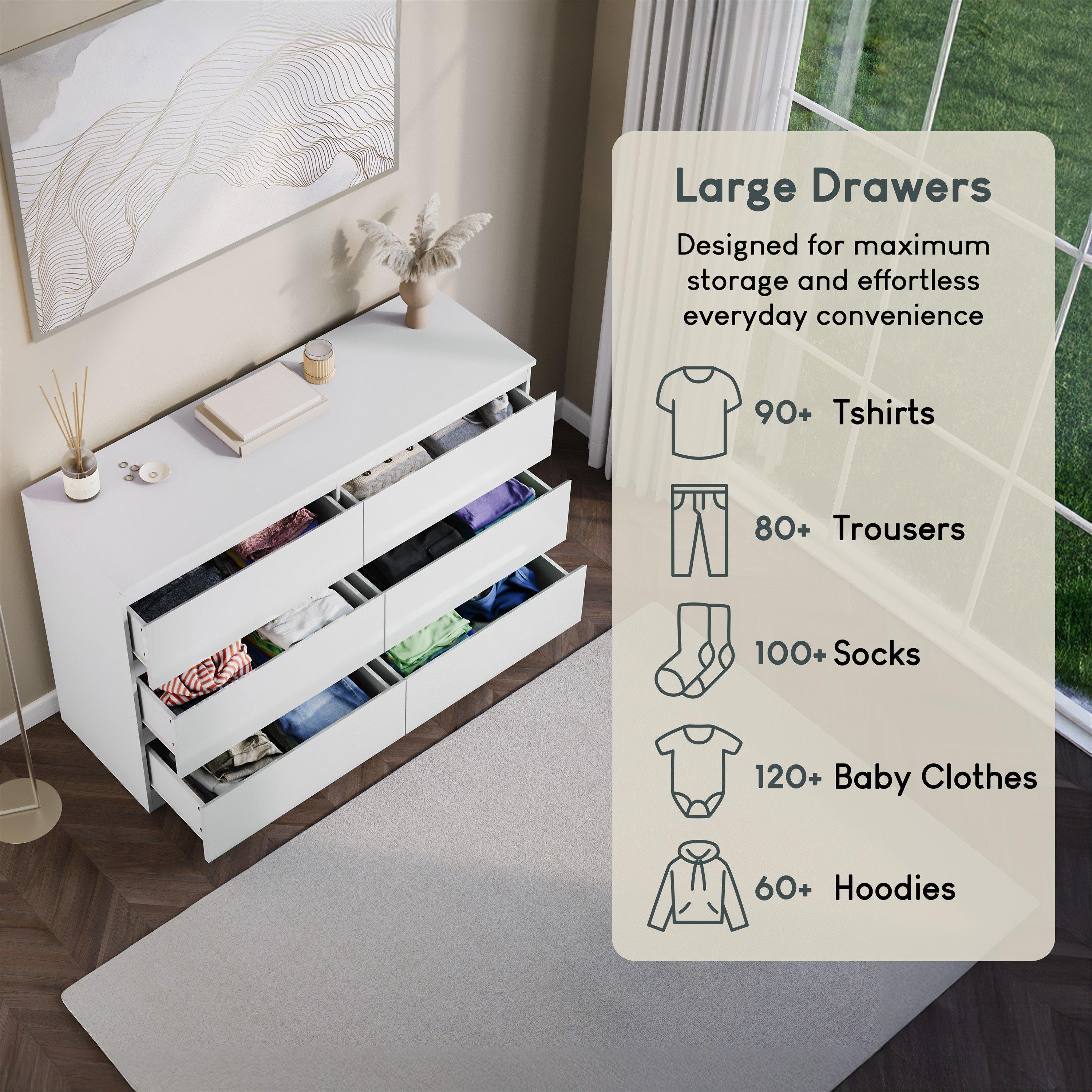 White - Lassic - Glinton High Gloss 6 Drawer Chest - 5