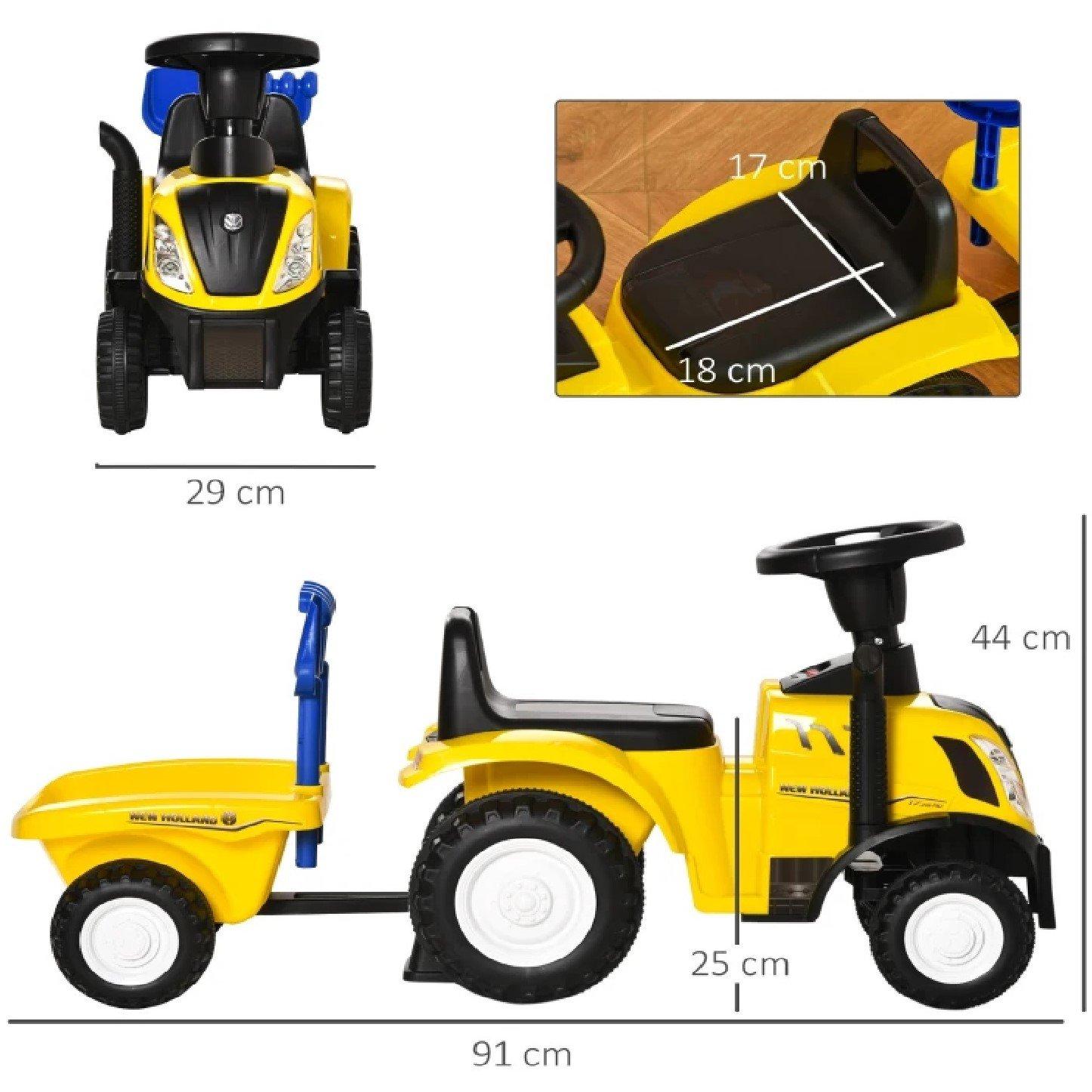 Yellow - HOMCOM - Ride On Toddler Tractor - 3