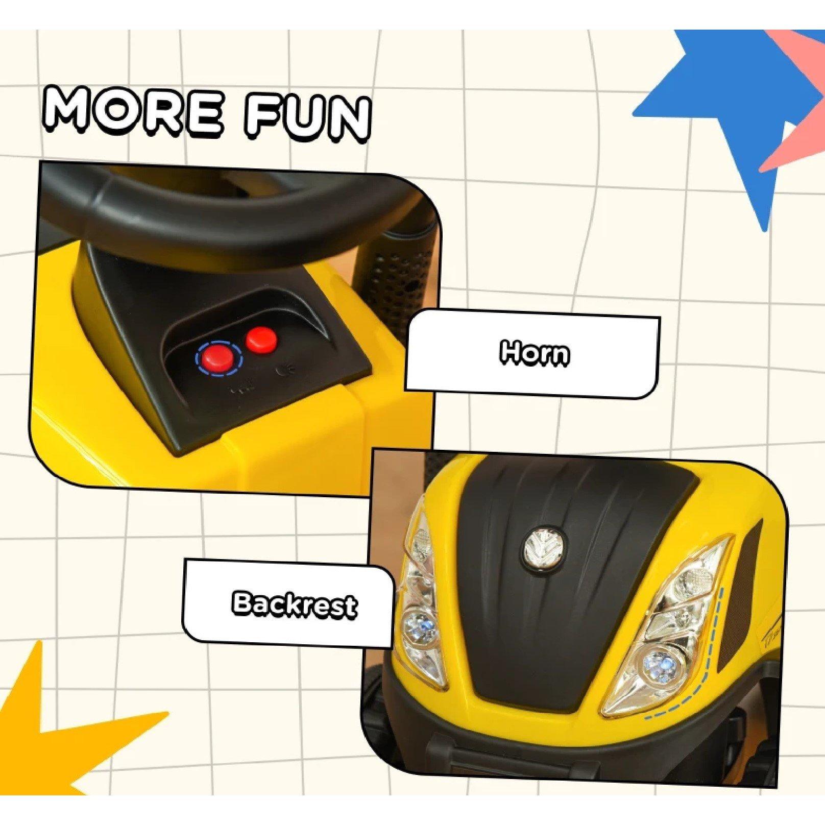 Yellow - HOMCOM - Ride On Toddler Tractor - 6