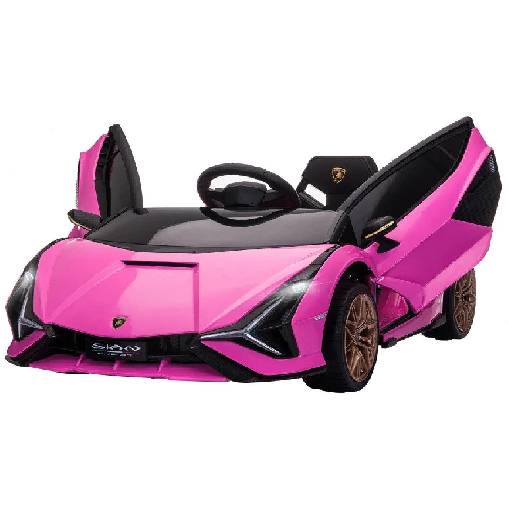 Pink - HOMCOM - Lamborghini Sian Licensed 12V Electric Car - 1