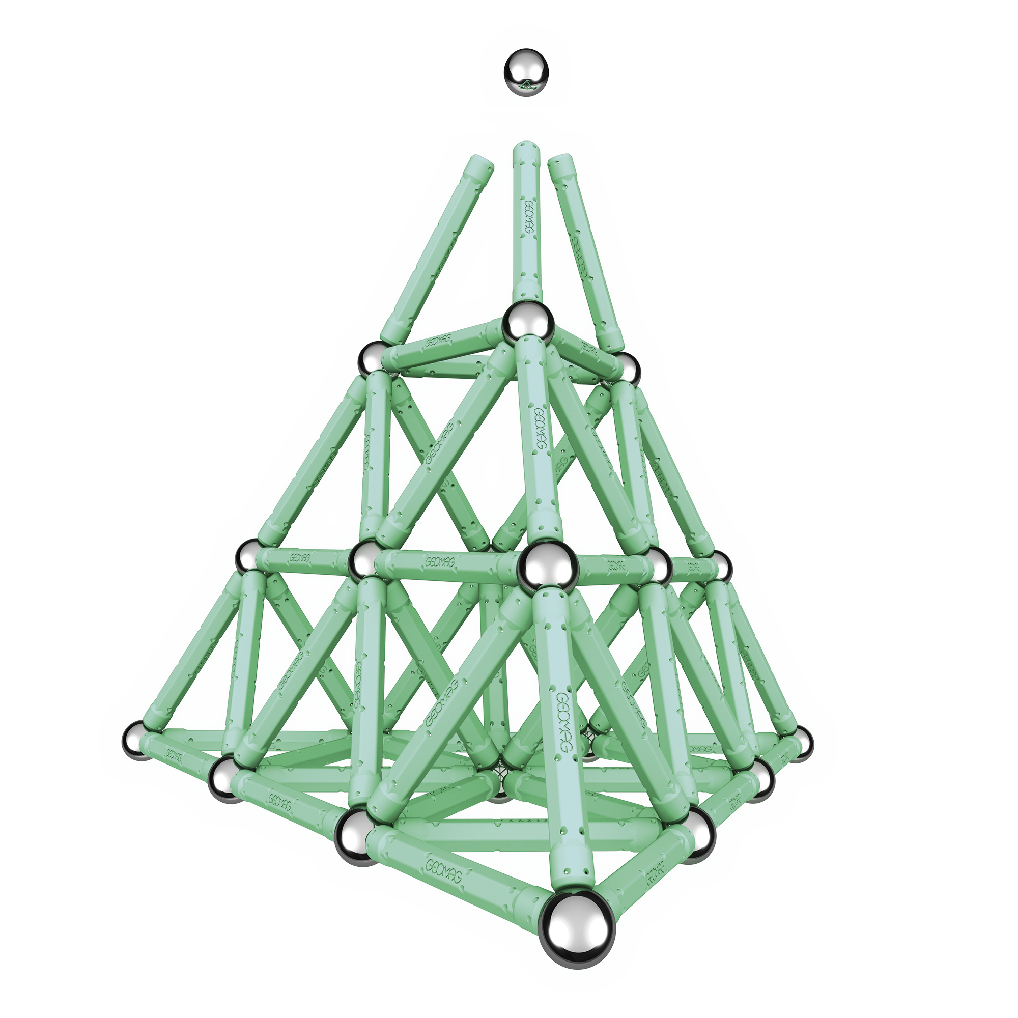 Multi - GEOMAG - Classic Glow Magnetic Shapes - 142 Pieces - 3