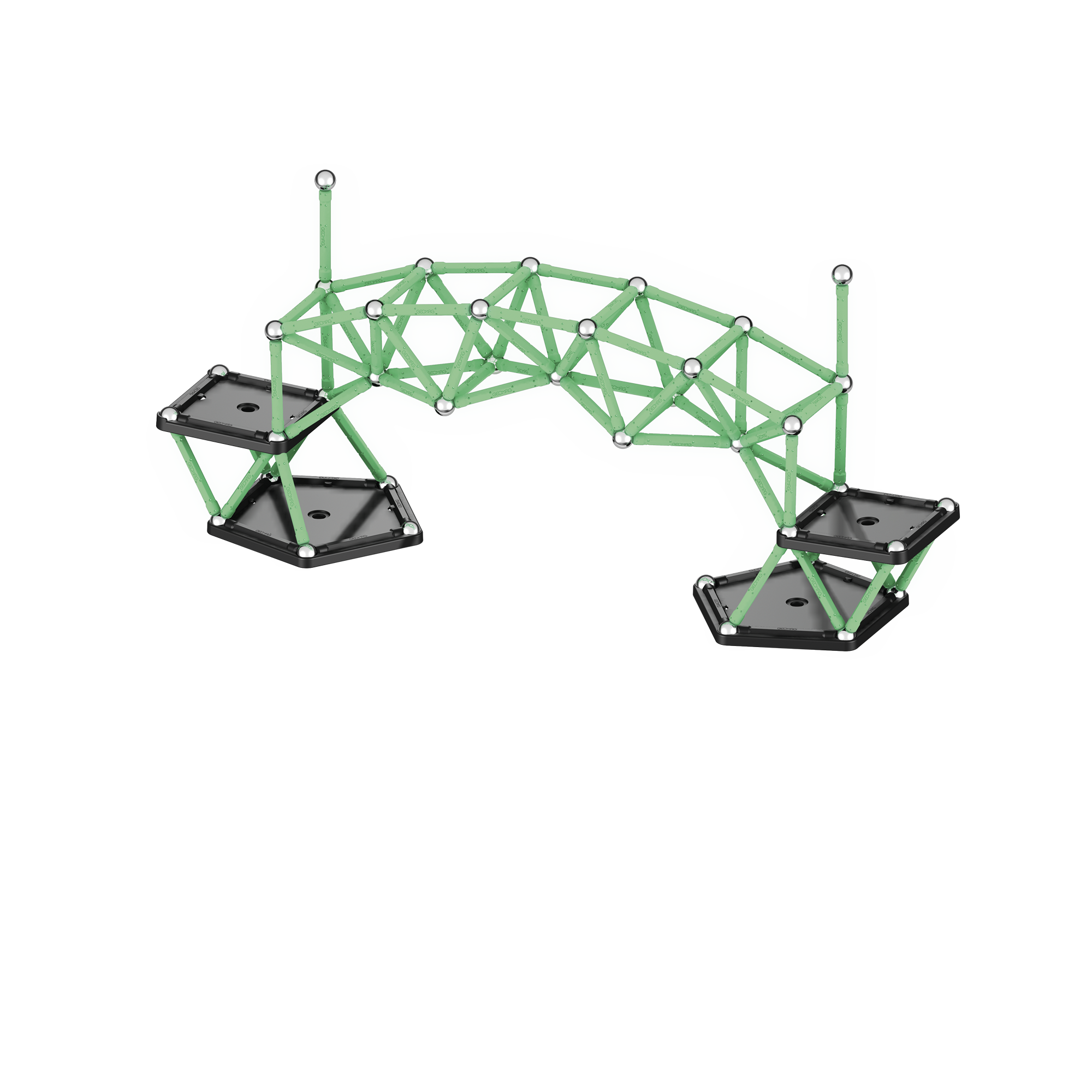 Multi - GEOMAG - Classic Glow Magnetic Shapes - 142 Pieces - 4