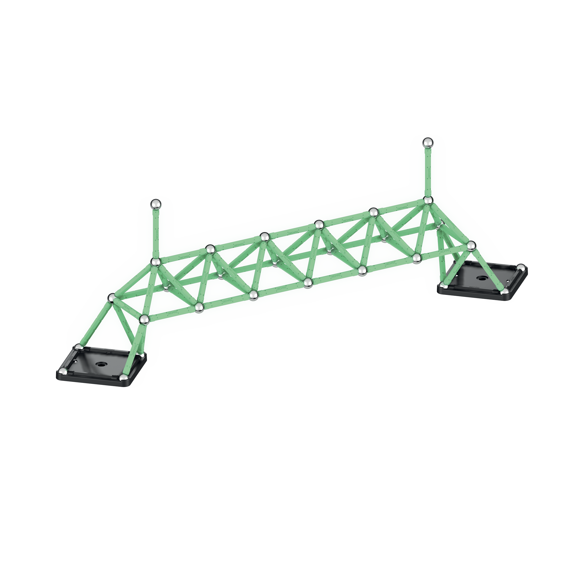 Multi - GEOMAG - Classic Glow Magnetic Shapes - 142 Pieces - 5