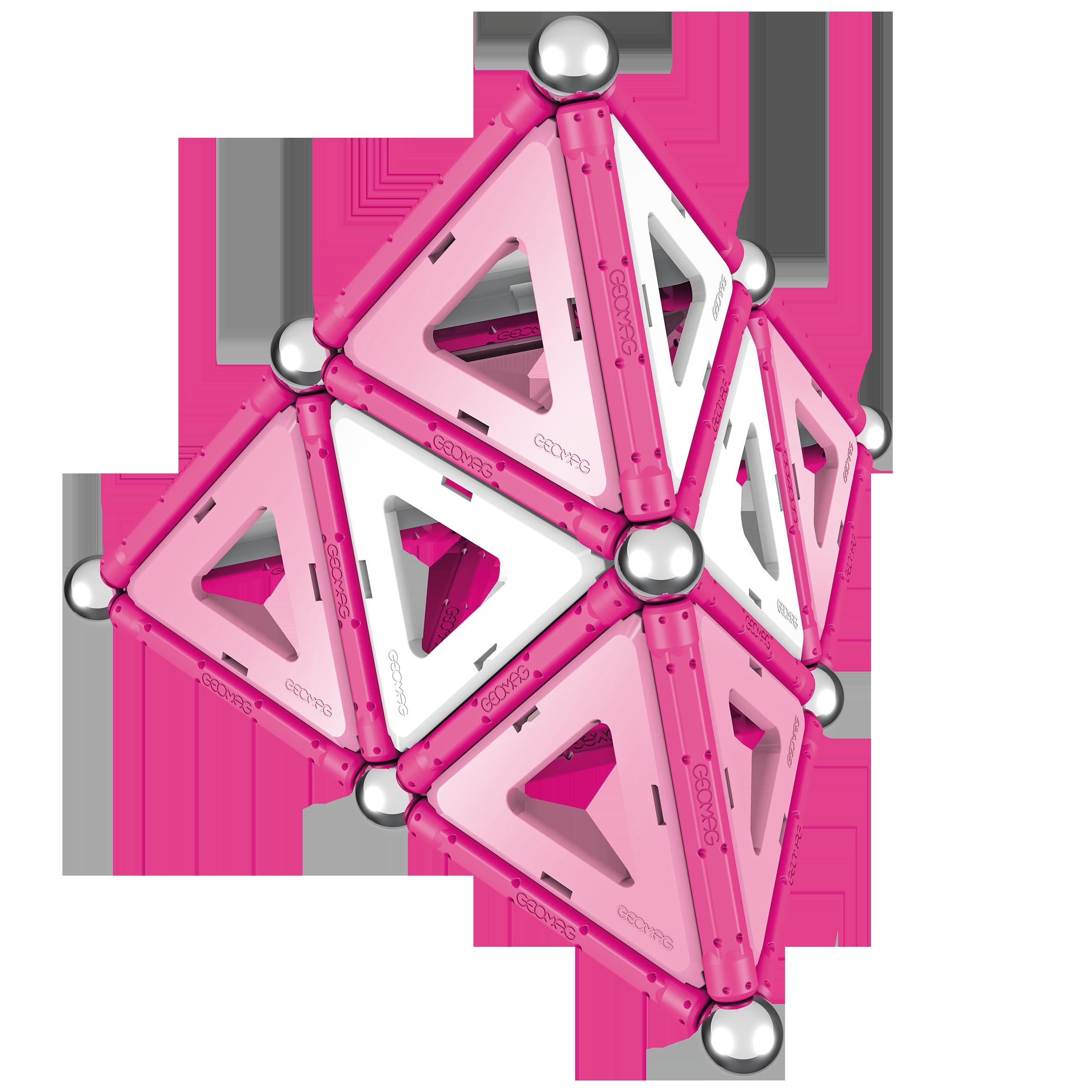 GEOMAG Kids Panel Pink Magnetic Shapes - 68 Pieces | Sports Direct
