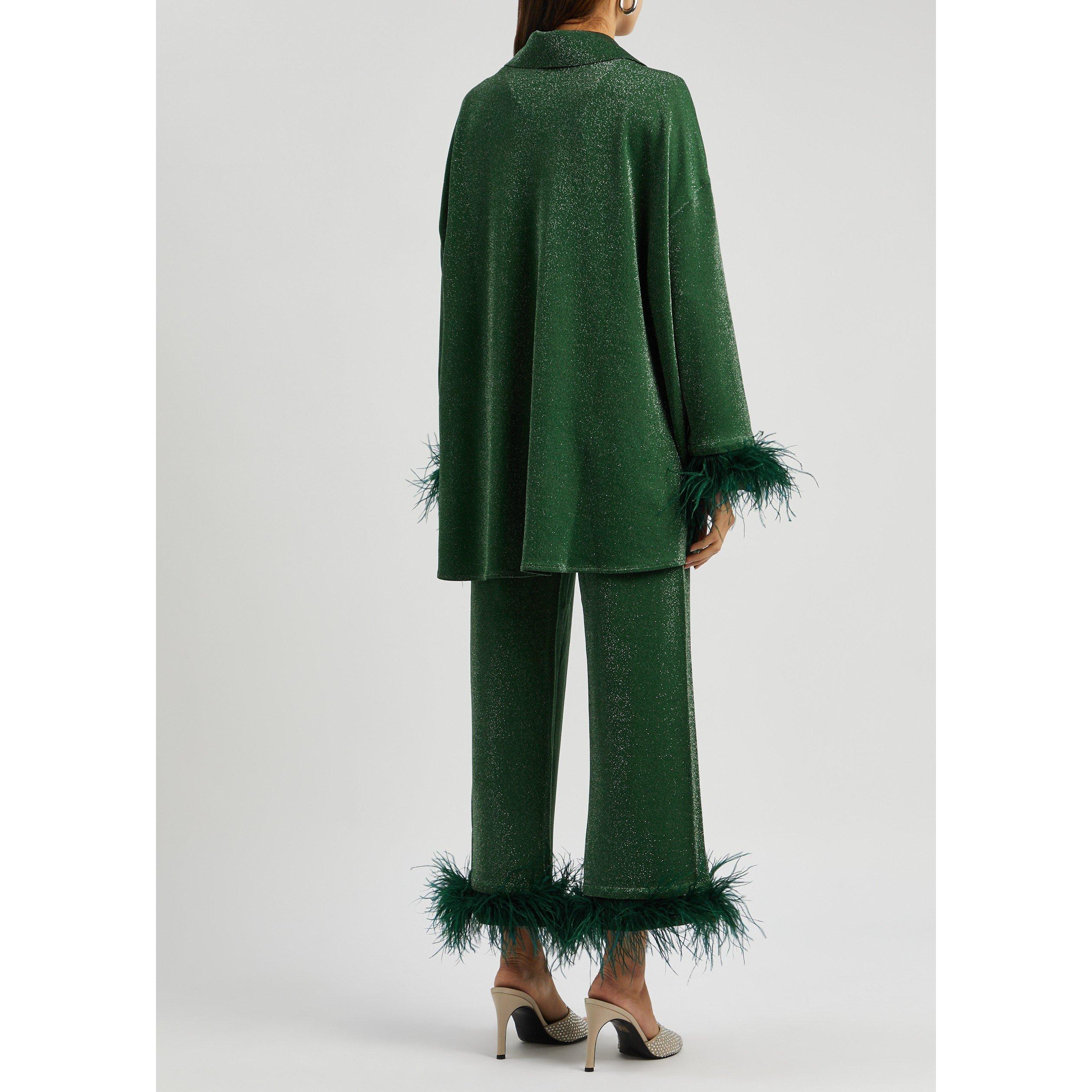 DARK GREEN - Sleeper - PJ LS COSMOS OVERSIZE LUREX PJ - 3