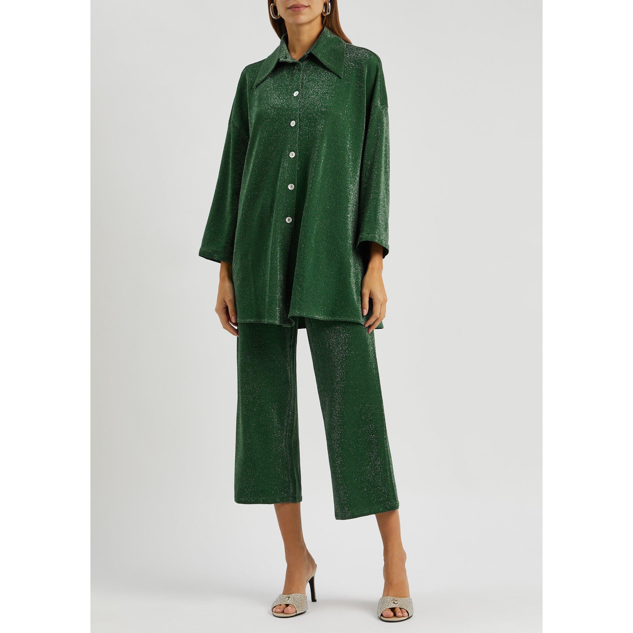 DARK GREEN - Sleeper - PJ LS COSMOS OVERSIZE LUREX PJ - 5