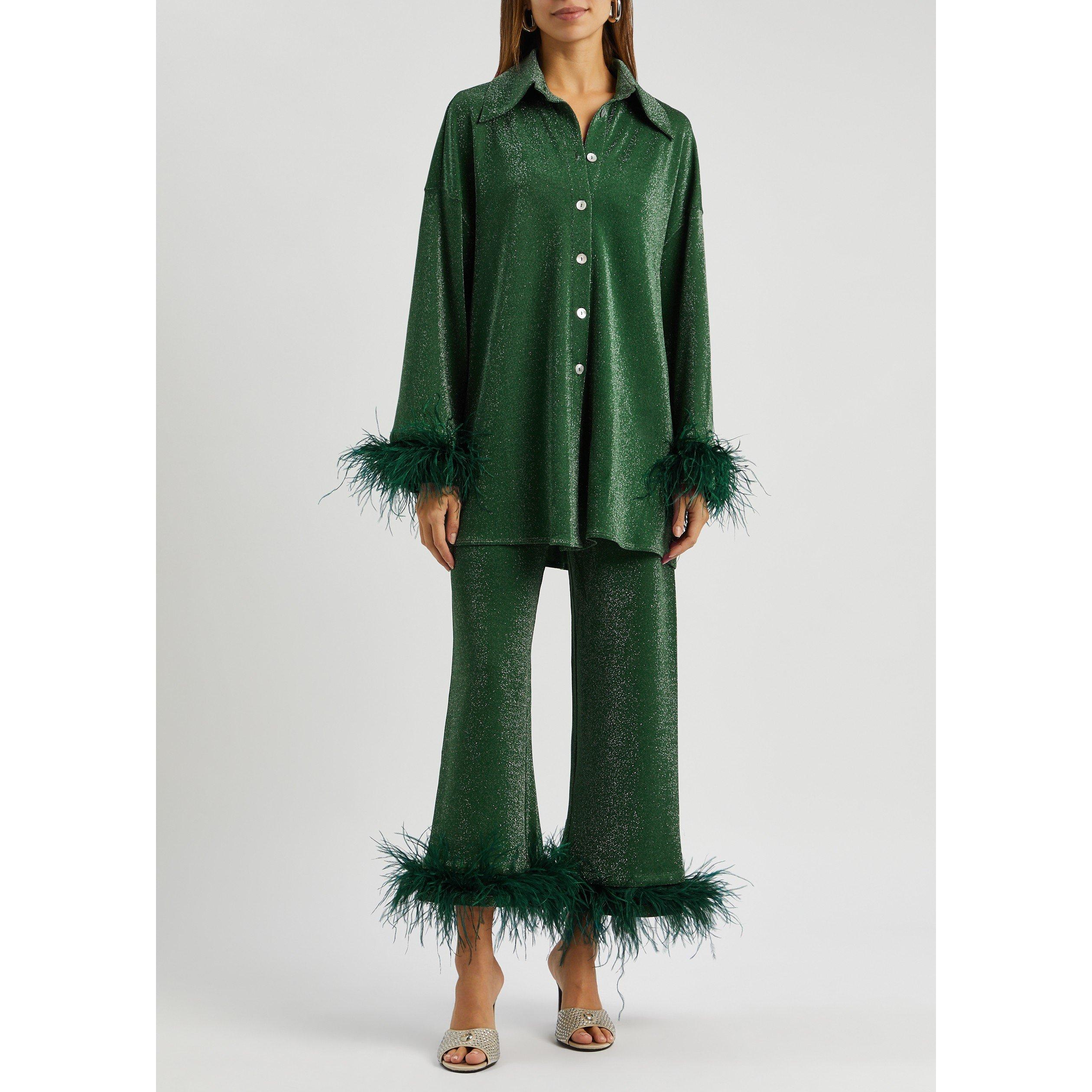 DARK GREEN - Sleeper - PJ LS COSMOS OVERSIZE LUREX PJ - 6