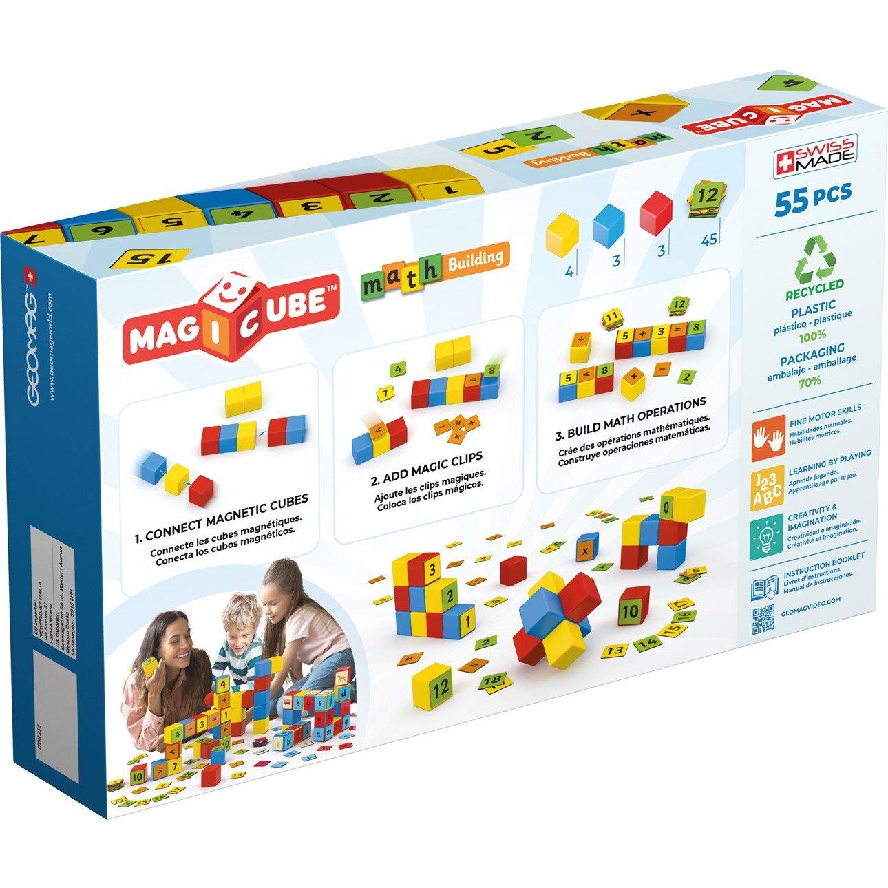 GEOMAG | Magicube Magnetic Shapes Maths Builder - 55 Piece | Sports Direct