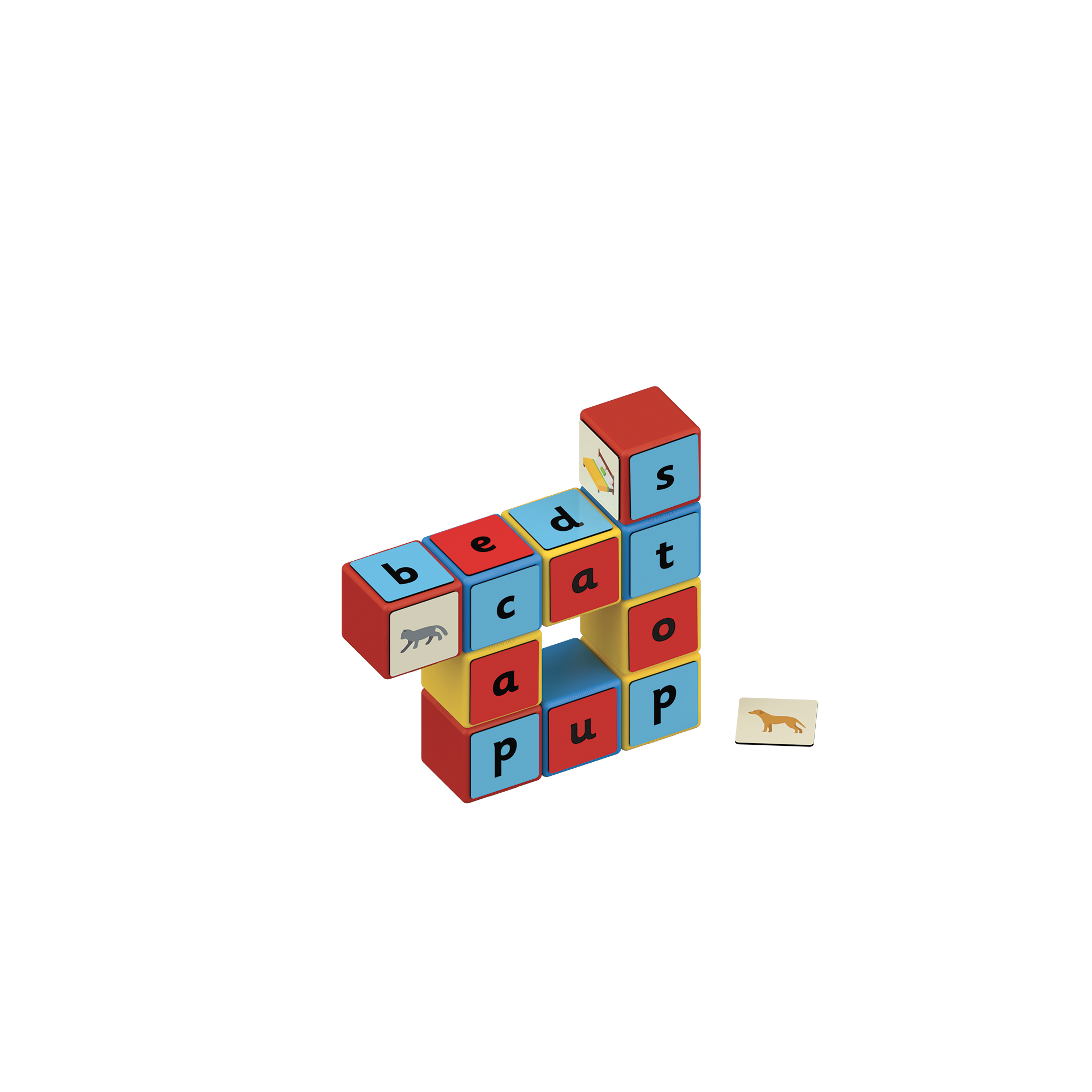 Multi - GEOMAG - Magicube  Magnetic Shapes Word Builder - 55 Pieces - 5