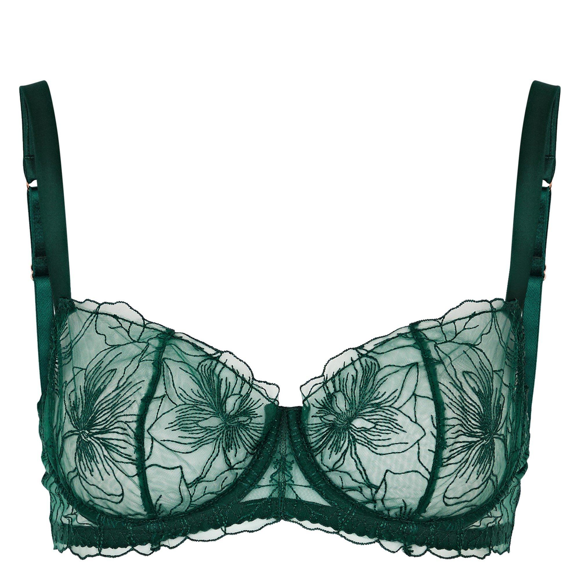 DARK GREEN - Fleur of England - BB EVA FRL LACE UW BALCONY BRA - 1
