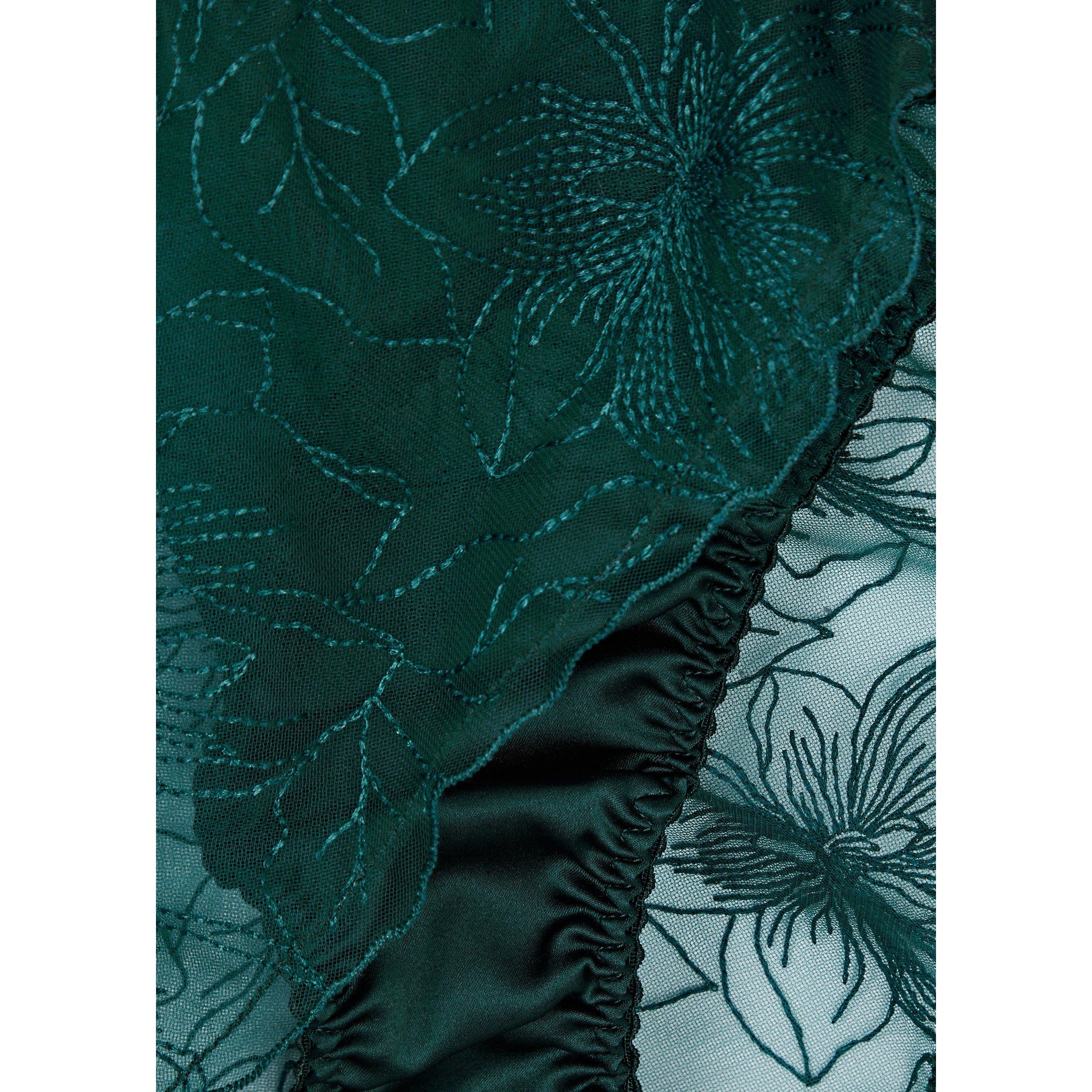 DARK GREEN - Fleur of England - B EVA FLORAL LACE SILK BRIEF - 4