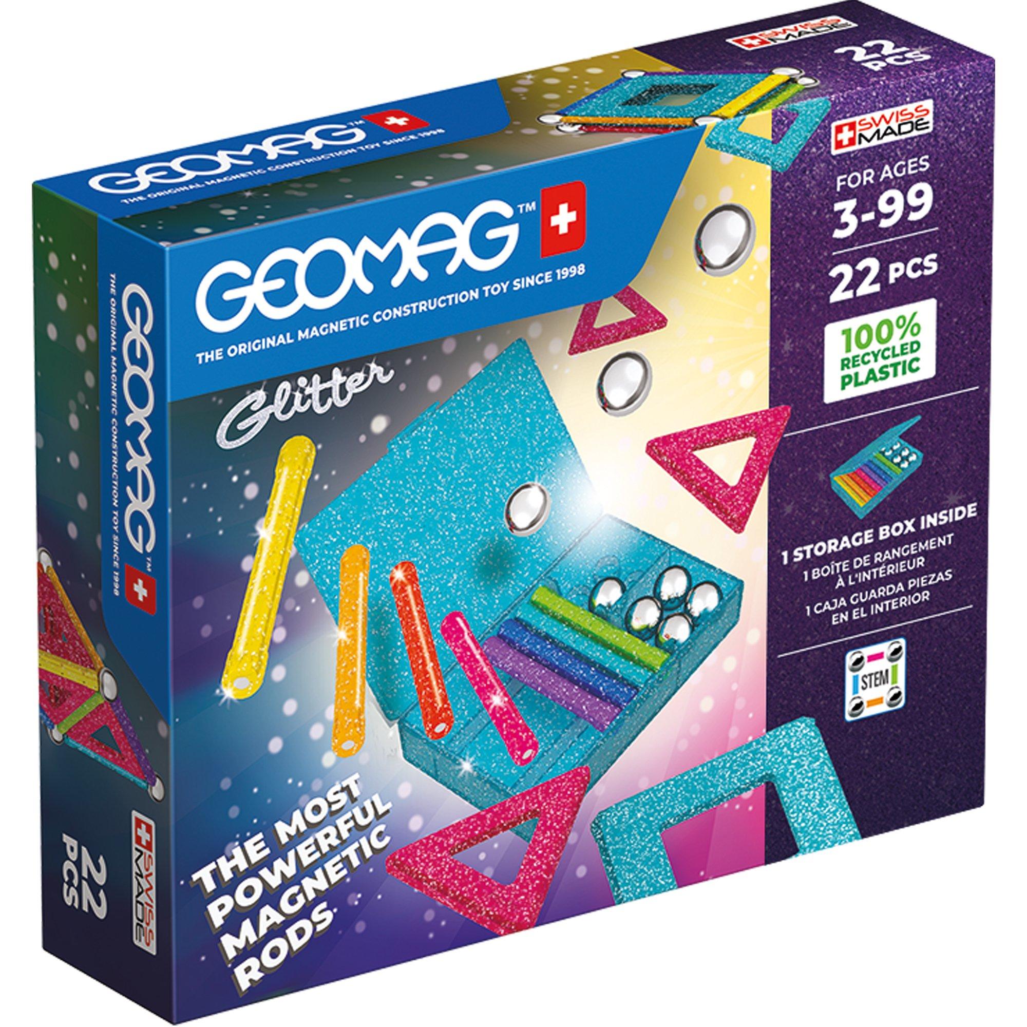 Multi - GEOMAG - Recycled Magnetic Glitter Panels - 22 Pieces - 1