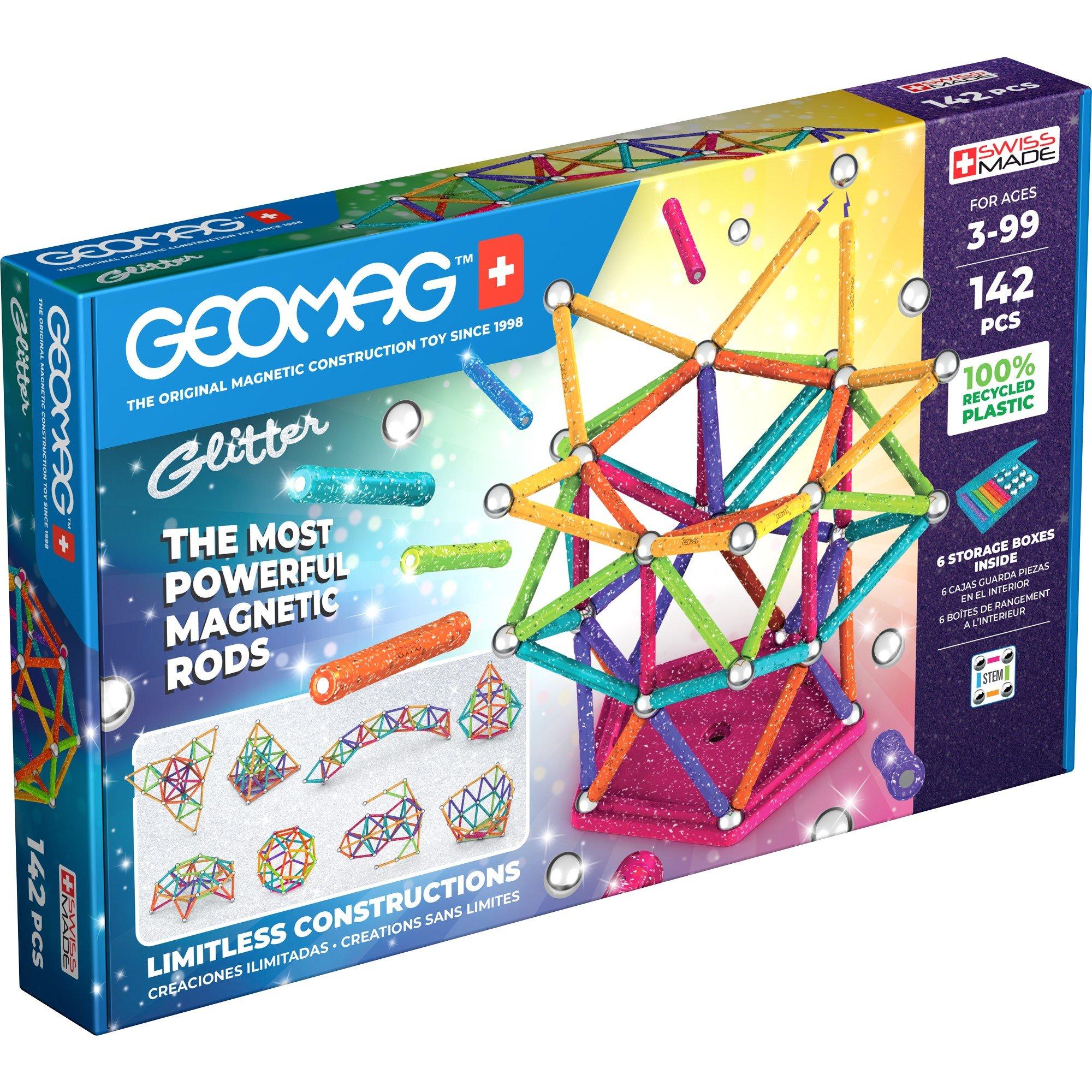 GEOMAG Classic Magnetic Glitter Panels - 142 Pieces
