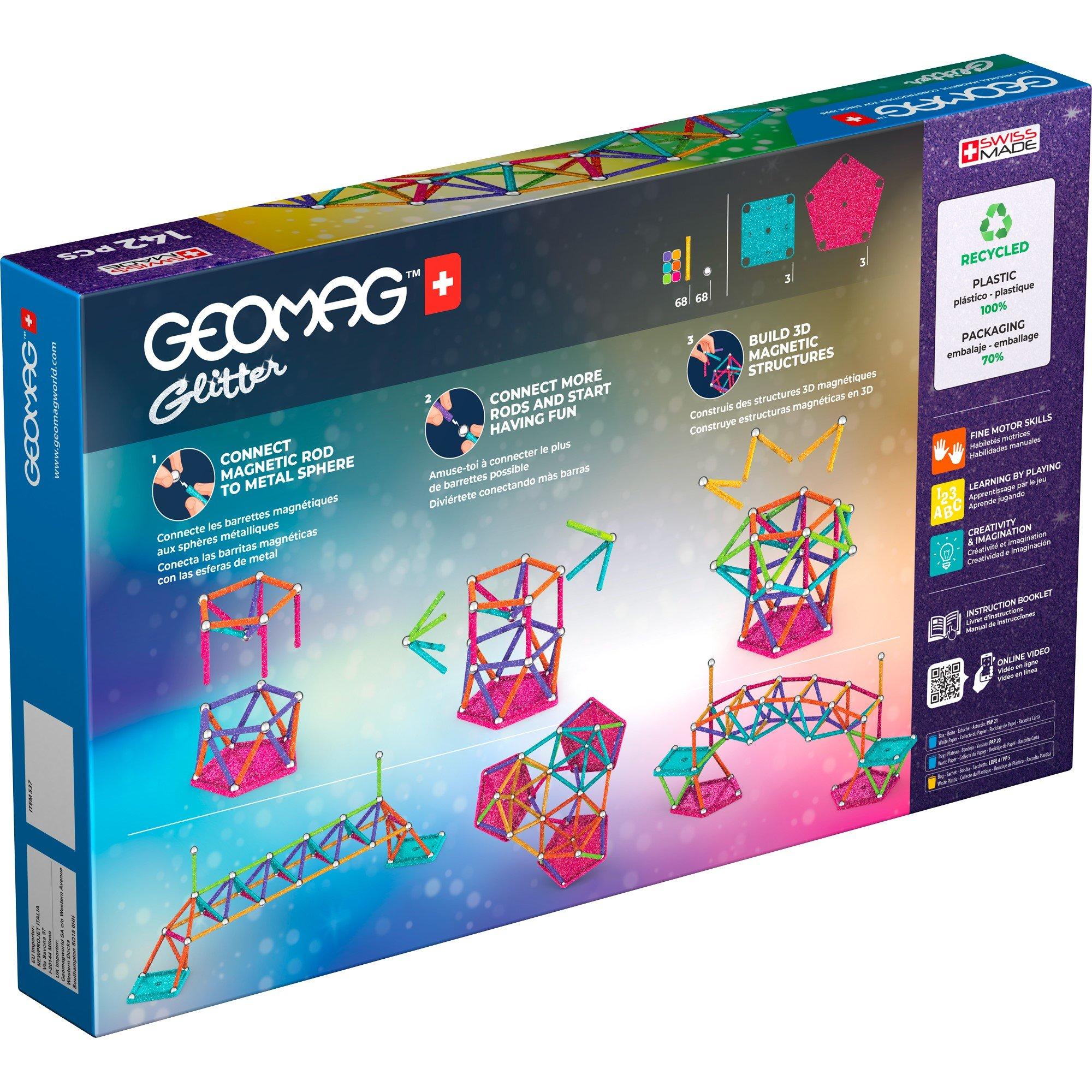 Multi - GEOMAG - Classic Magnetic Glitter Panels - 142 Pieces - 2