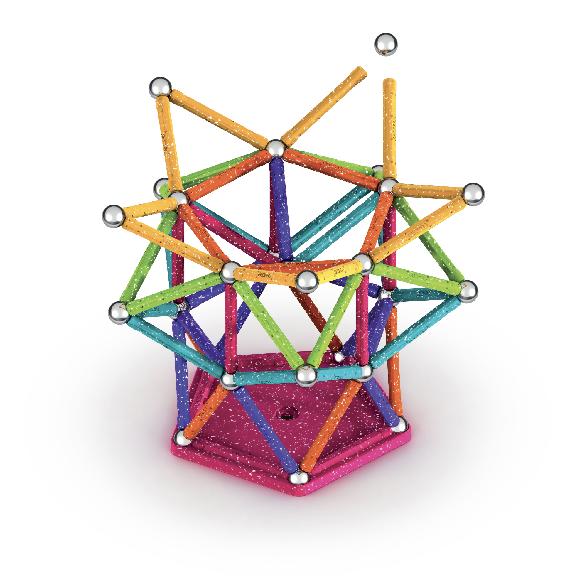 Multi - GEOMAG - Classic Magnetic Glitter Panels - 142 Pieces - 3