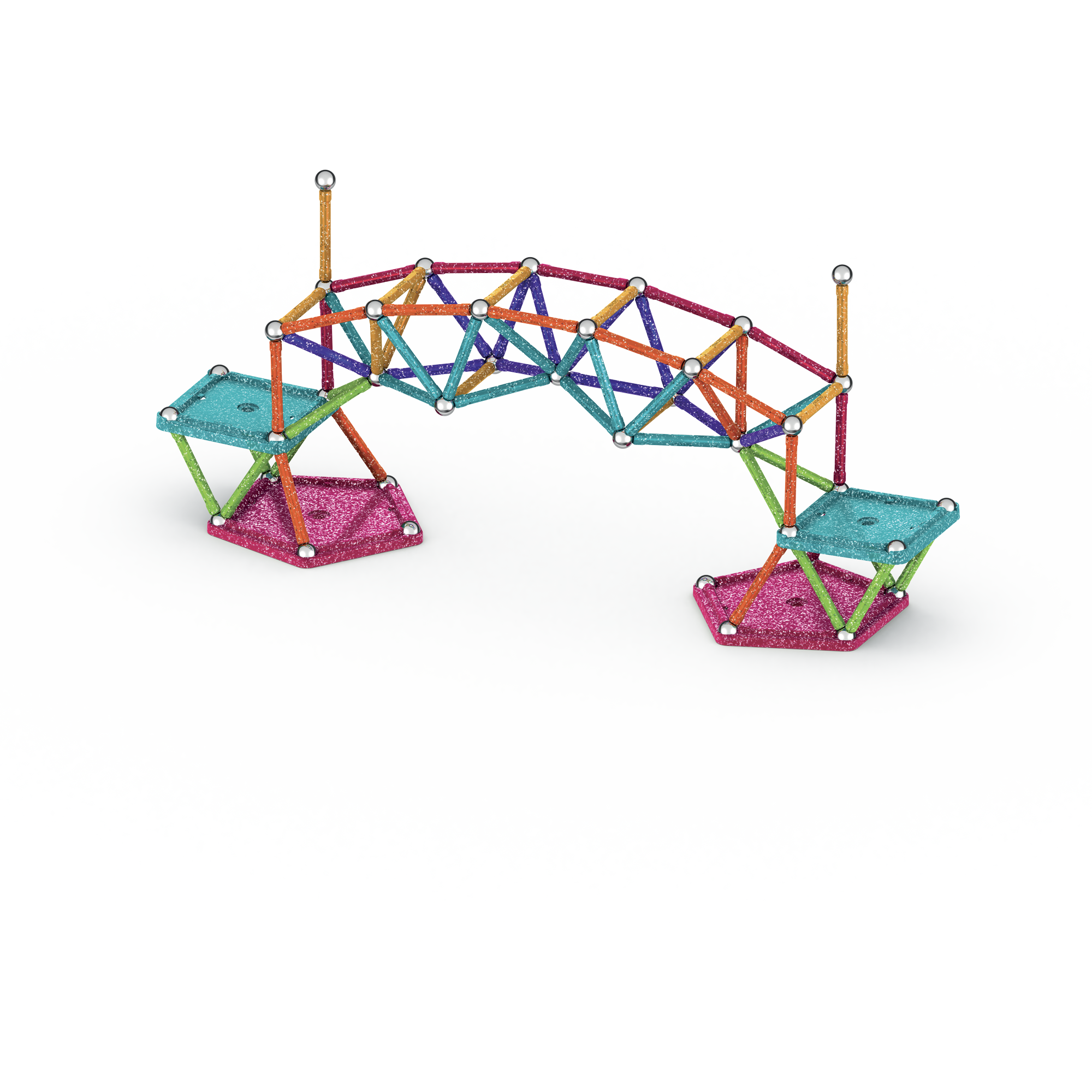 Multi - GEOMAG - Classic Magnetic Glitter Panels - 142 Pieces - 5