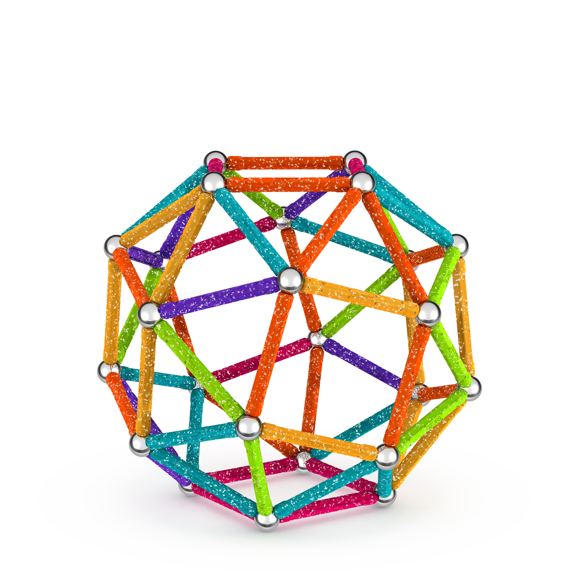 Multi - GEOMAG - Classic Magnetic Glitter Panels - 142 Pieces - 6