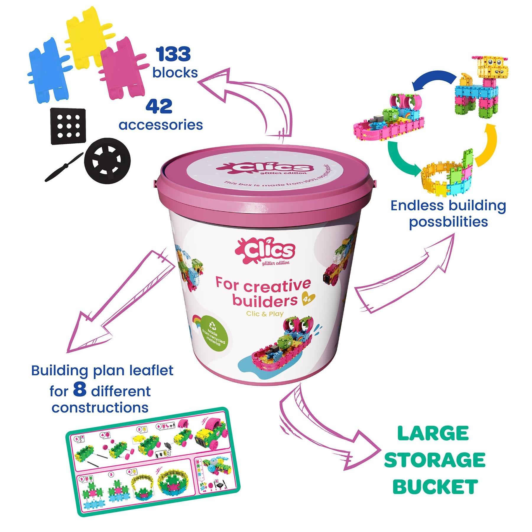 Multi - CLICS - Bucket 8 in 1 - Glitter - 2