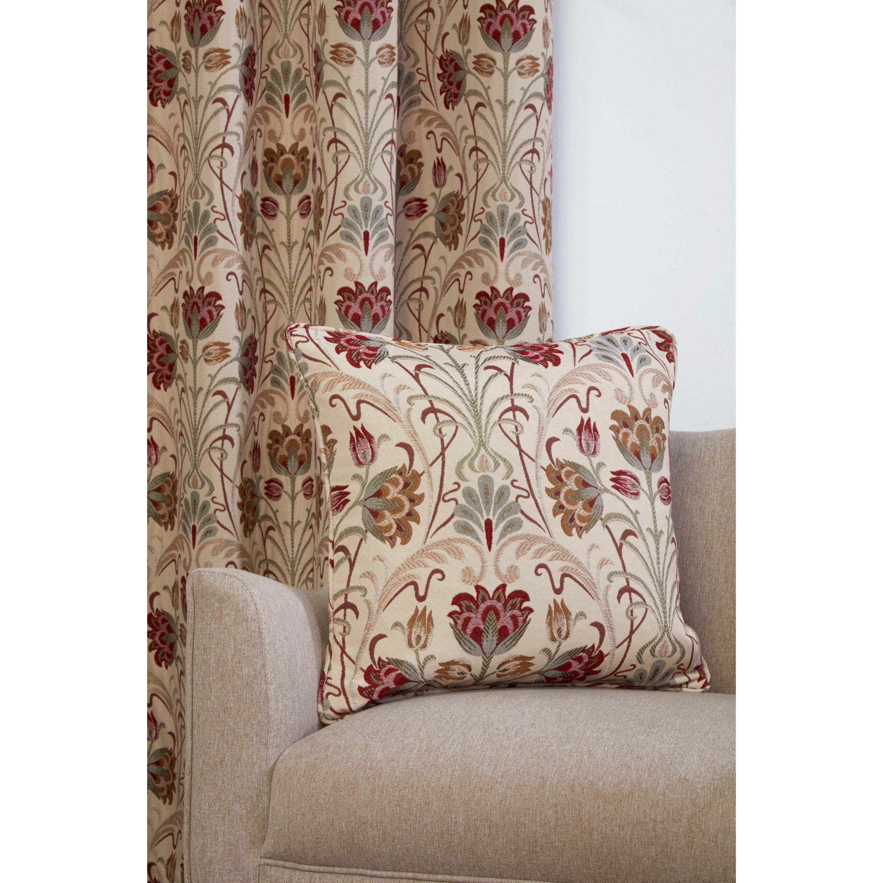 Natural - Sundour - Aylesbury Floral Pencil Pleat Curtains - 4