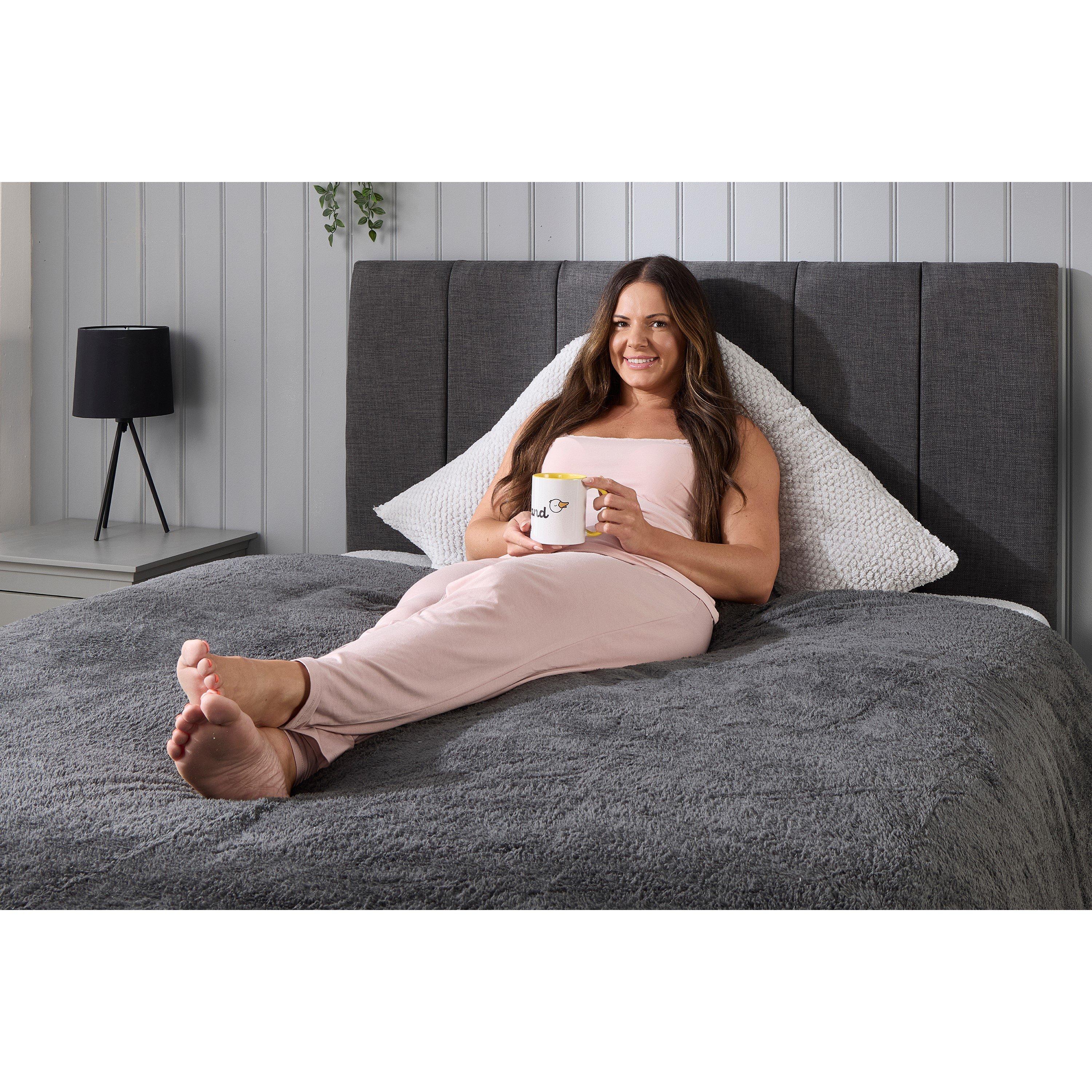 Grey - Downland - Waffle V Shaped Pillow - Grey - 2