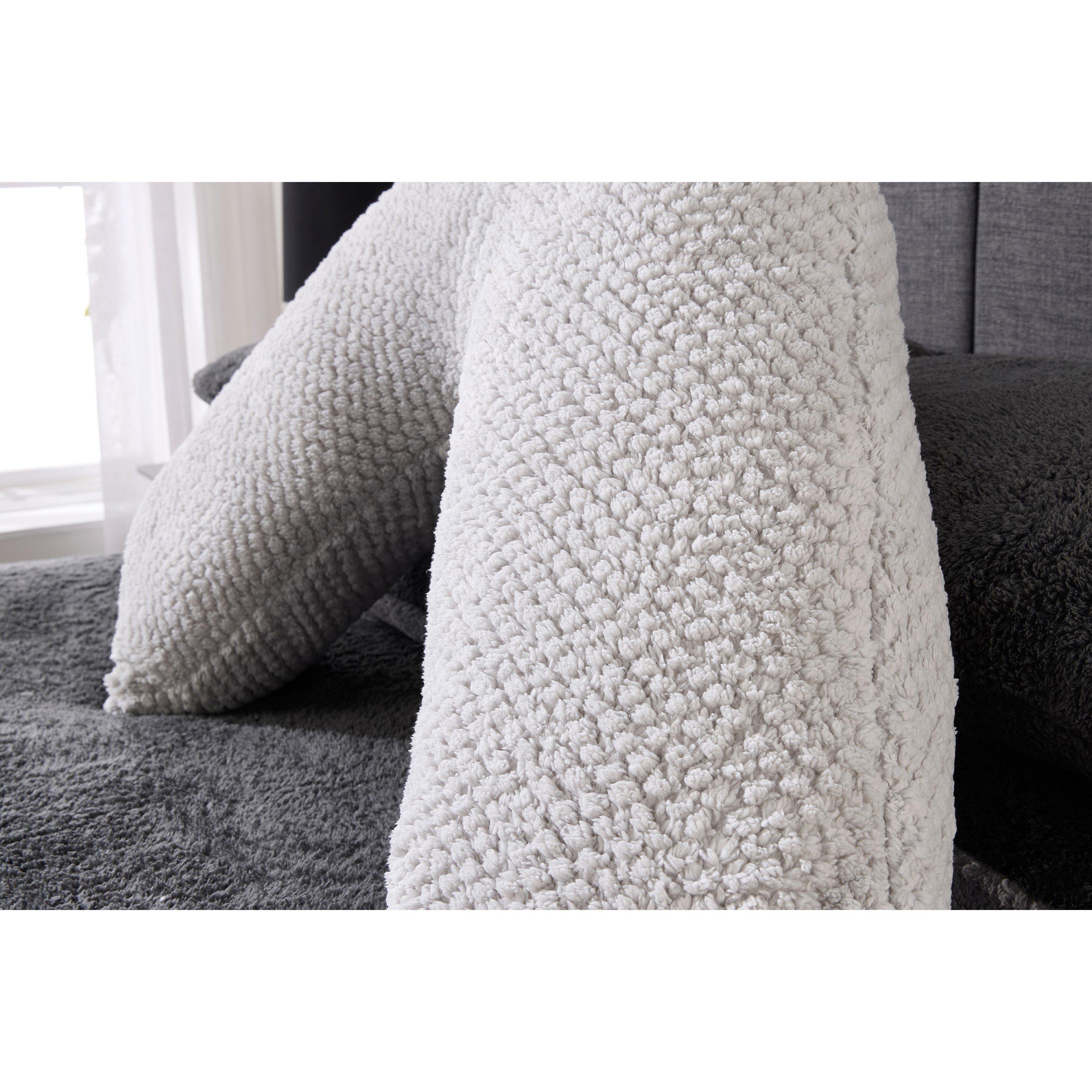 Grey - Downland - Waffle V Shaped Pillow - Grey - 3