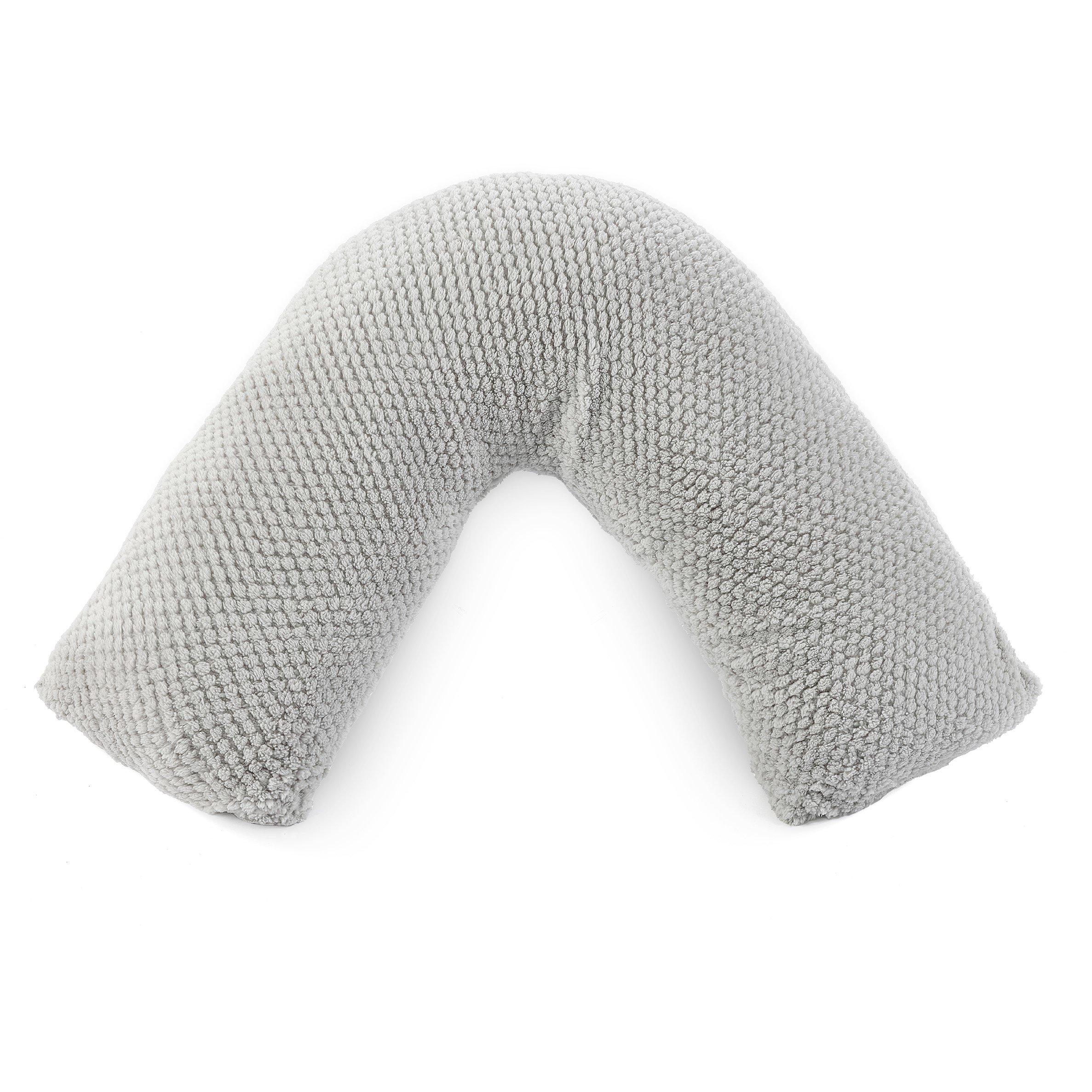 Grey - Downland - Waffle V Shaped Pillow - Grey - 4