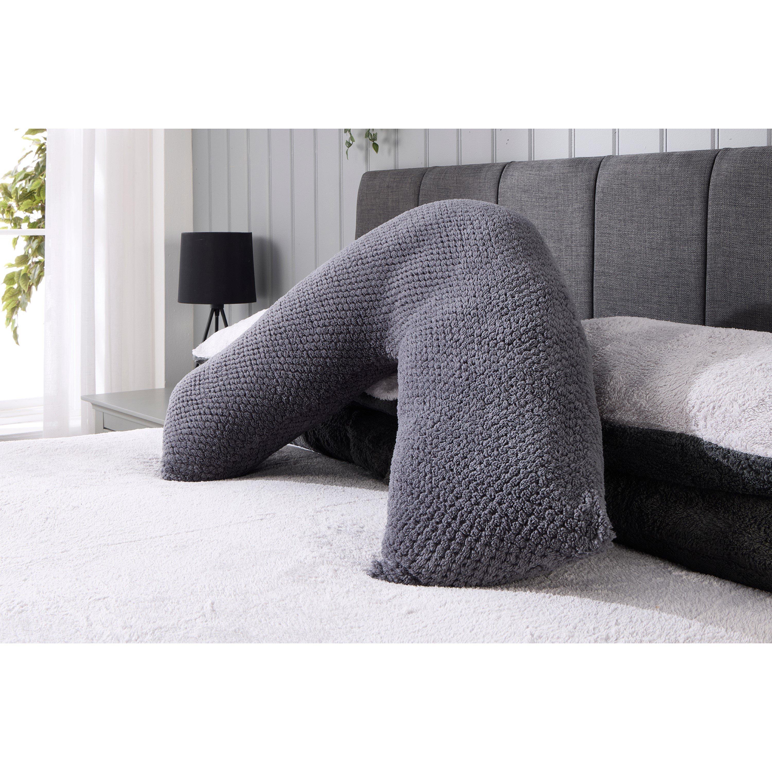 Downland  Waffle V Shaped Pillow - Grey - Charcoal