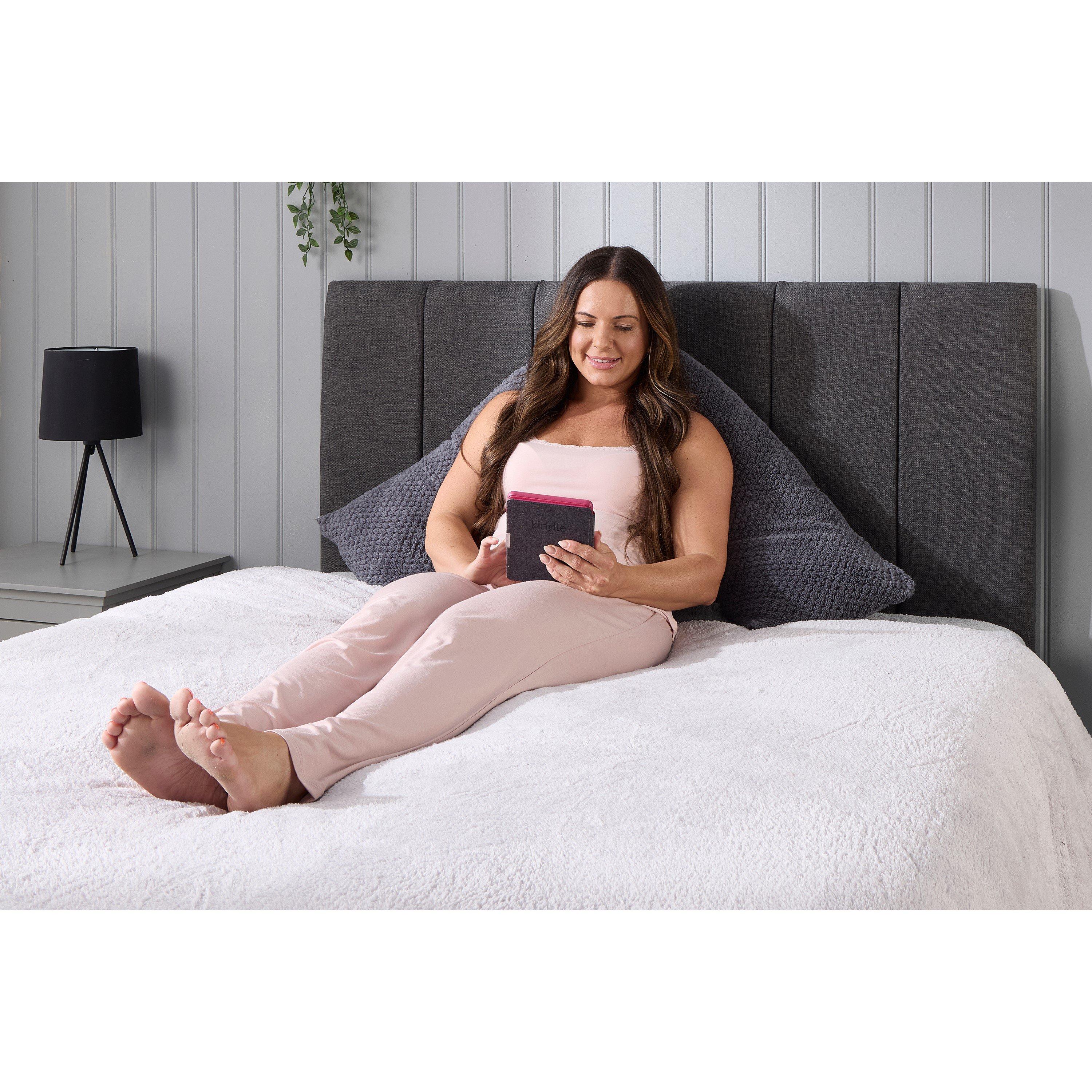 Charcoal - Downland - Waffle V Shaped Pillow - Grey - 2