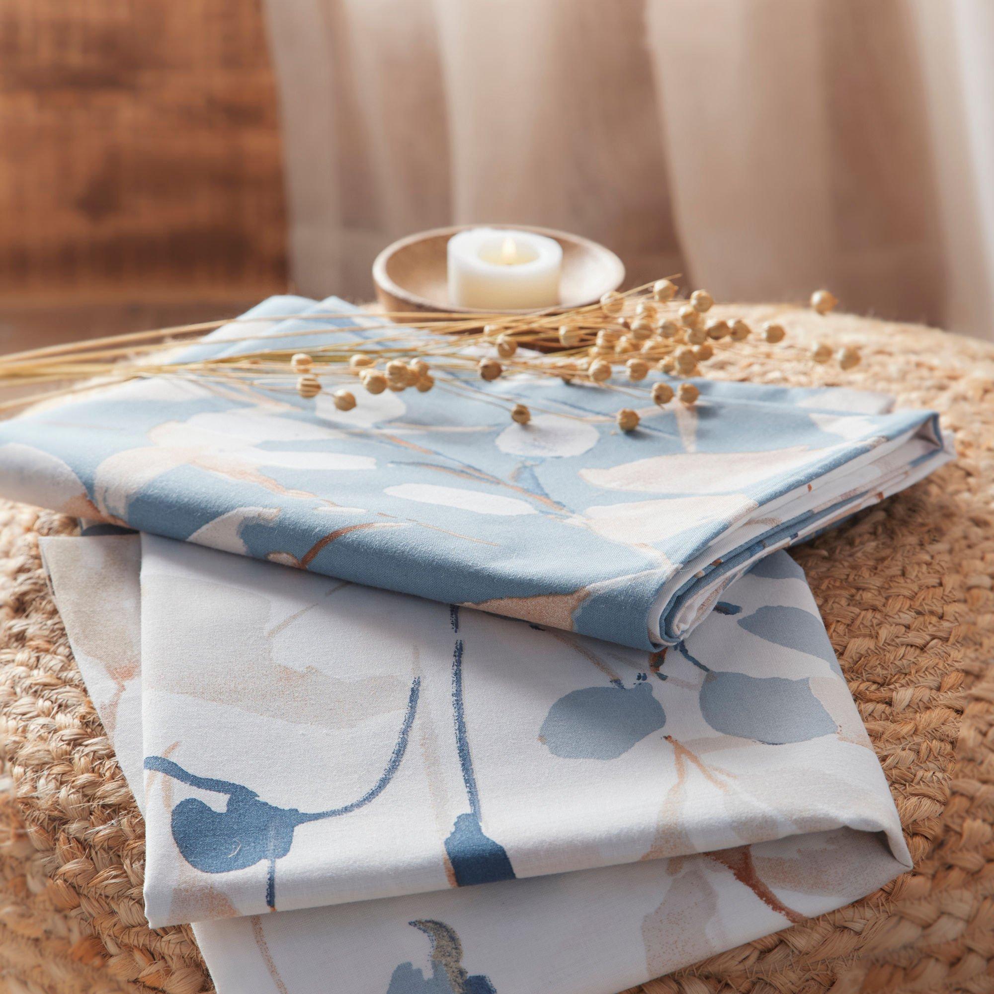 Blue - DRIFT - Anya Leaf Print Range Duvet Cover Set in Blue - 4