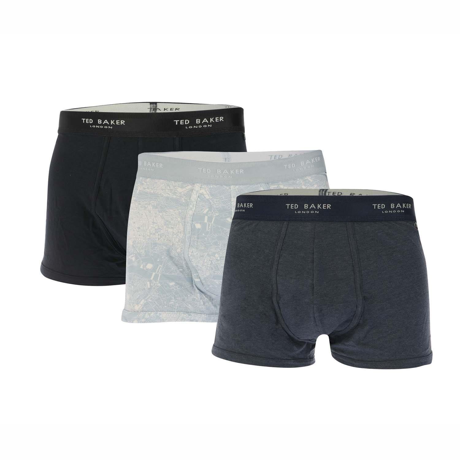Blue Navy - Ted Baker - 3 Pack of Cotton Trunks - 2