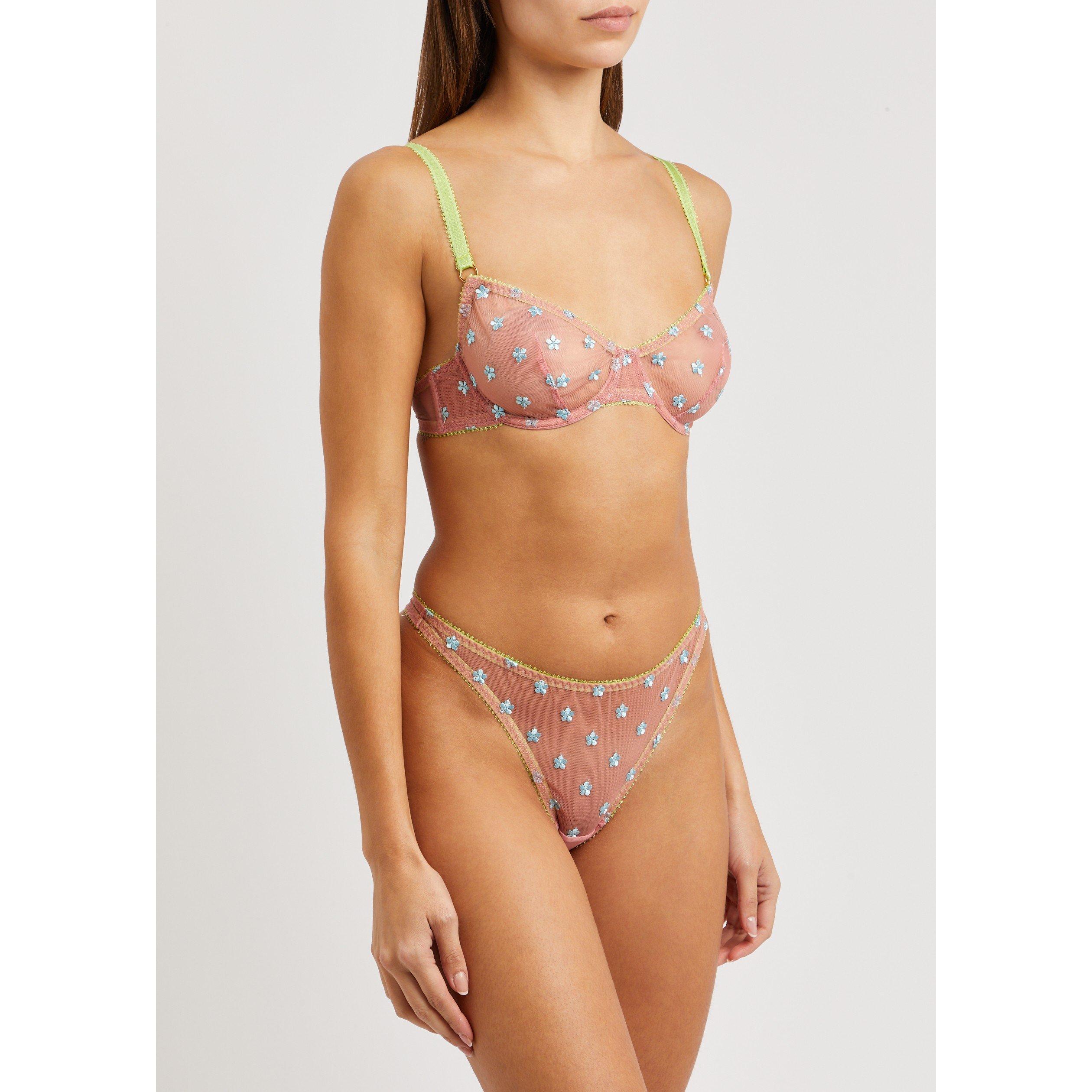 LIGHT PINK - Dora Larsen - T JAIME EMBROIDERED THONG - 2