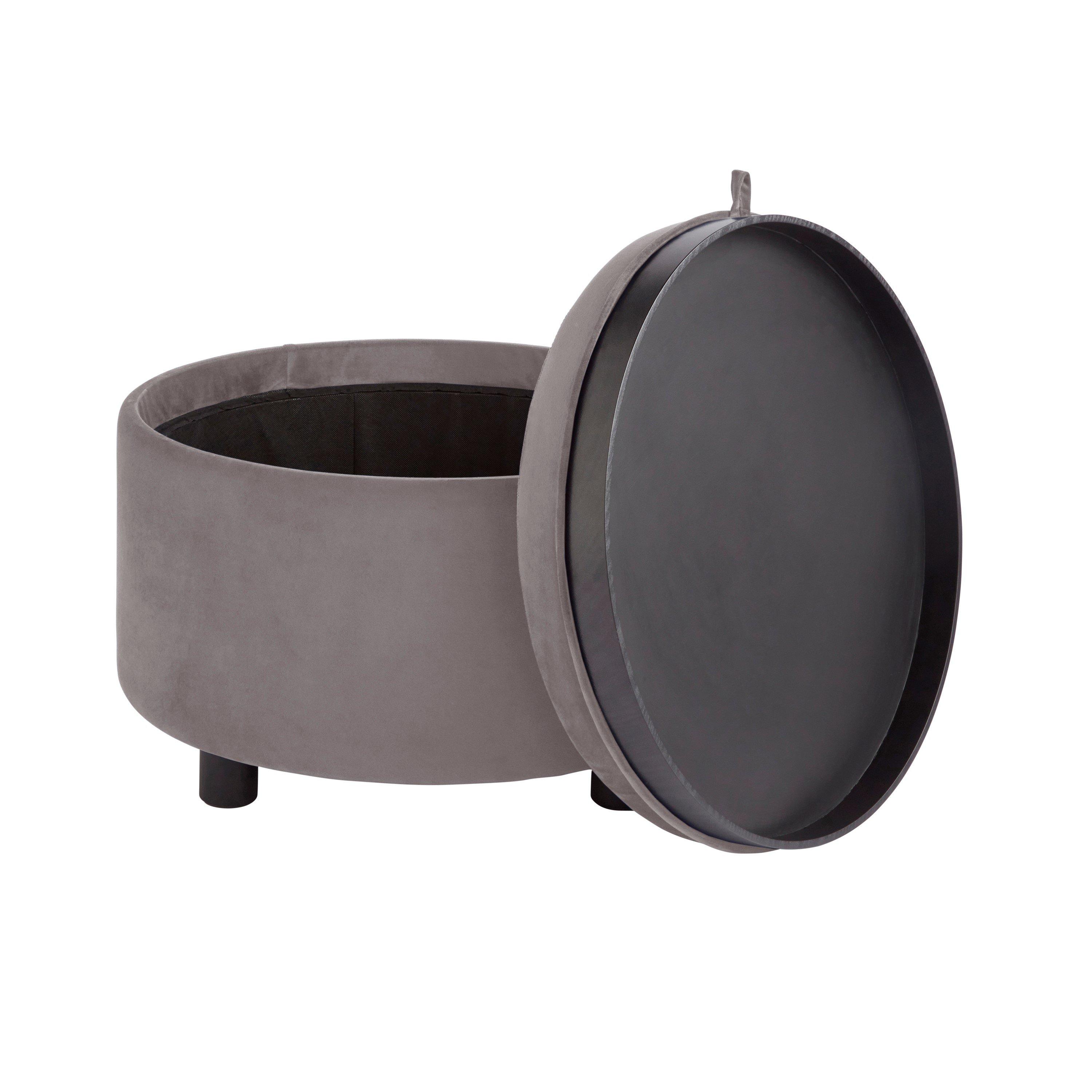 Grey - GFW - Leylani Tray Table Storage Stool Grey - 4
