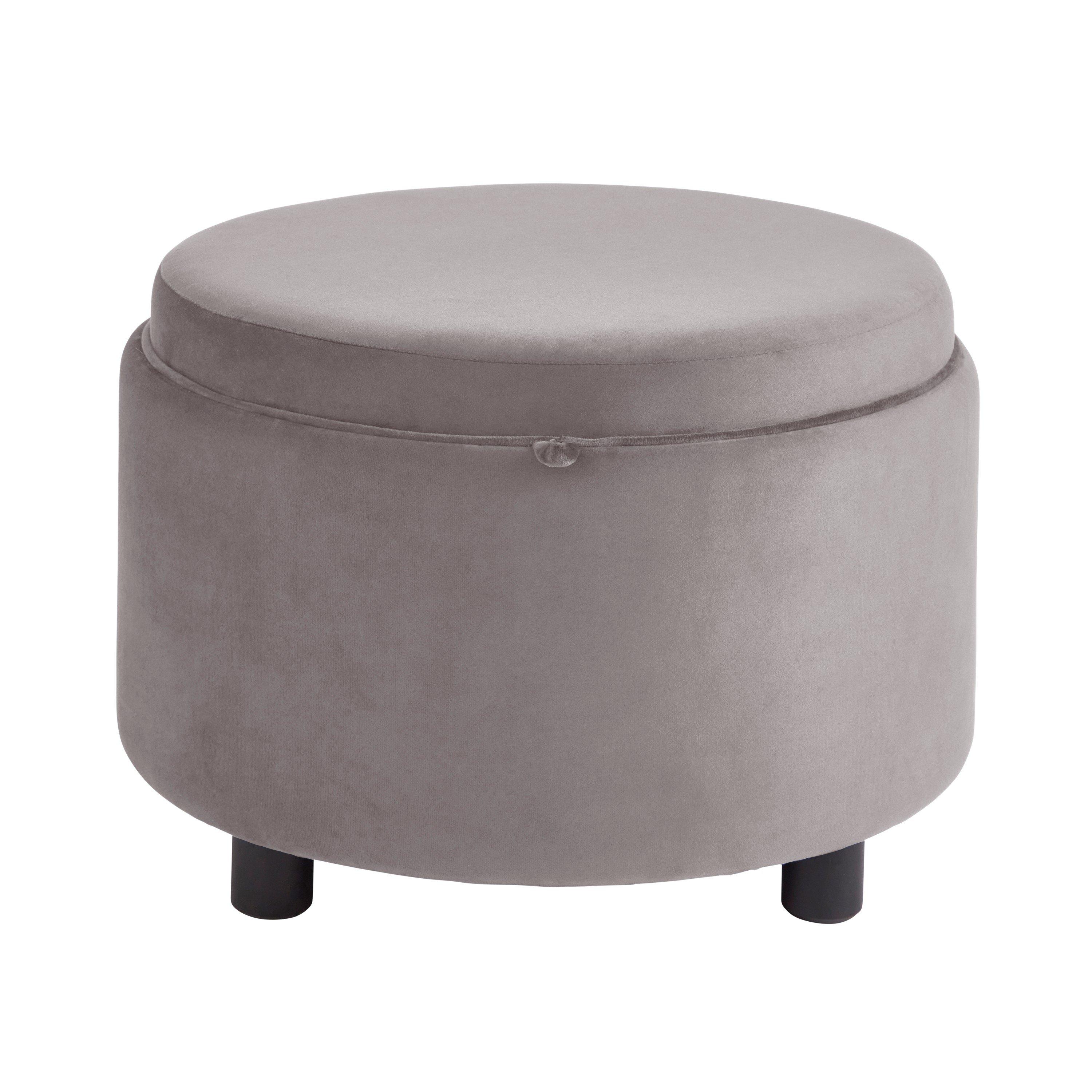Grey - GFW - Leylani Tray Table Storage Stool Grey - 5