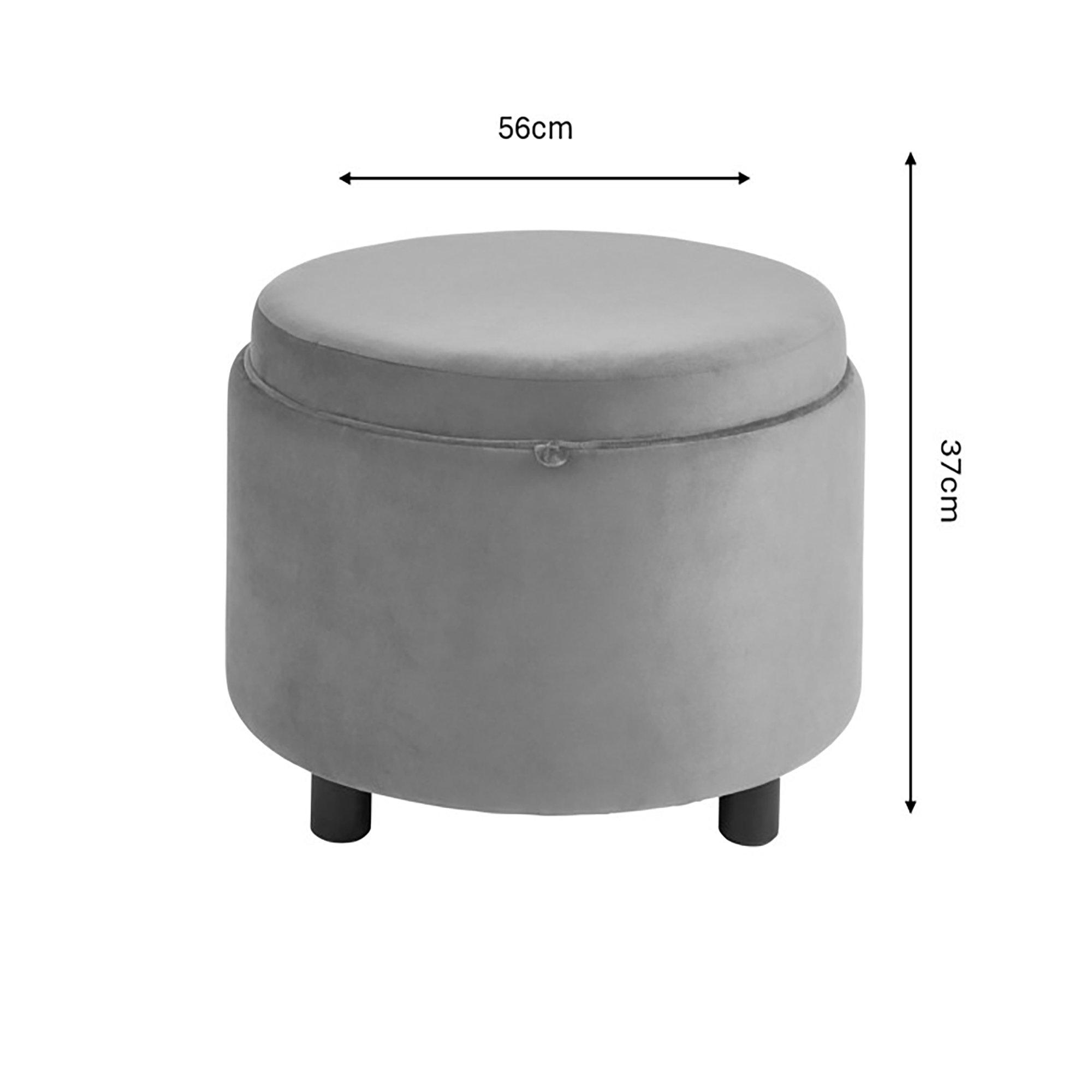 Grey - GFW - Leylani Tray Table Storage Stool Grey - 8