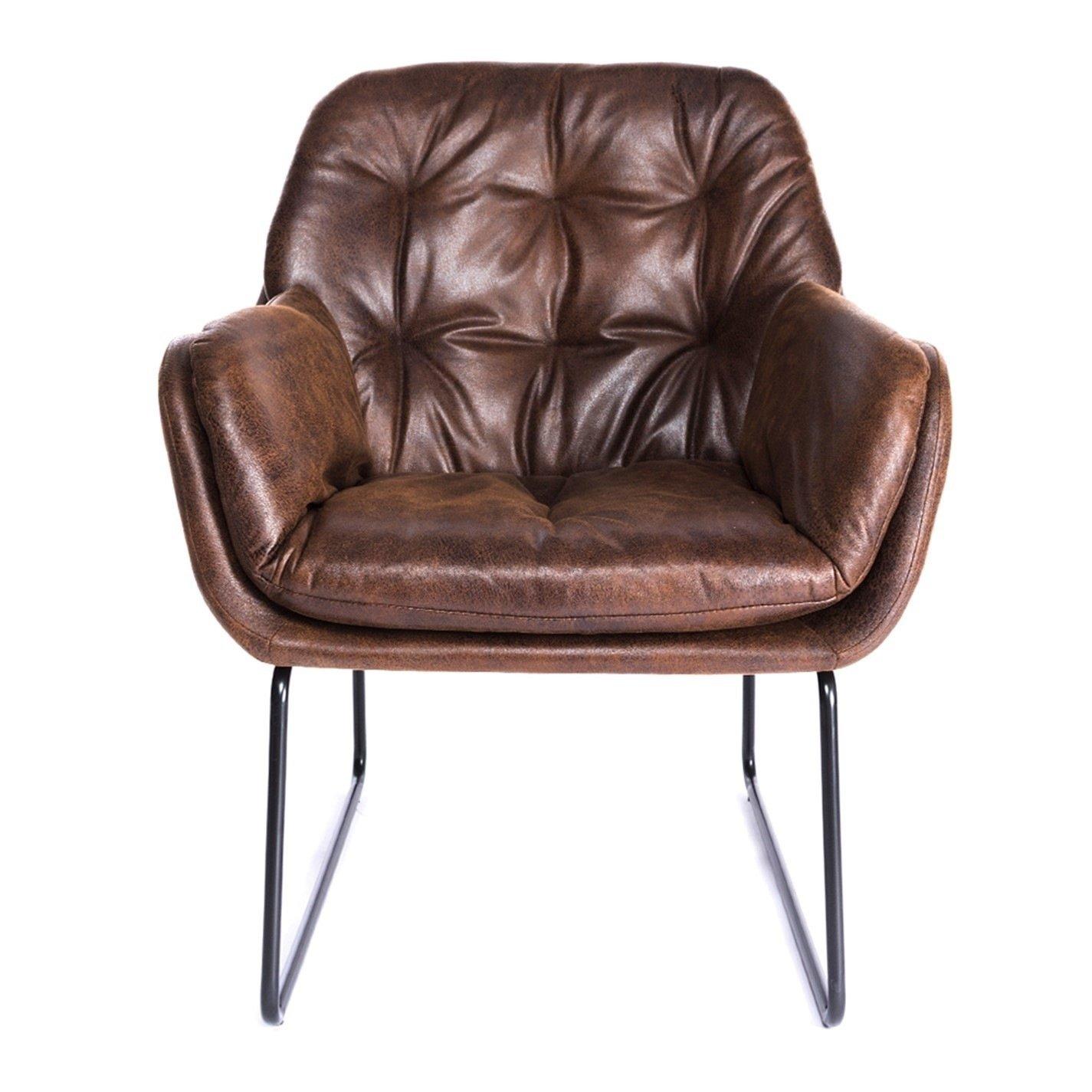 Brown - Kabinet UK - Contemporary Metal Legs Tufted Leisure Armchair - 2