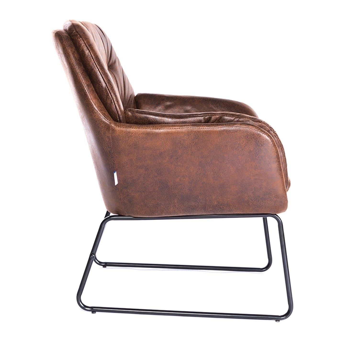 Brown - Kabinet UK - Contemporary Metal Legs Tufted Leisure Armchair - 3