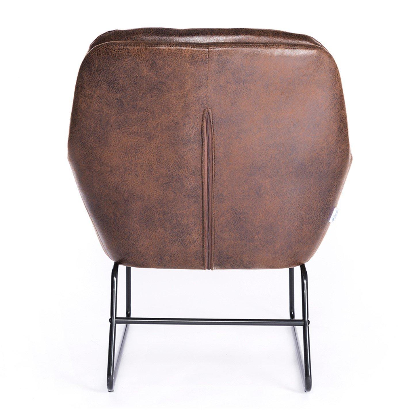 Brown - Kabinet UK - Contemporary Metal Legs Tufted Leisure Armchair - 4