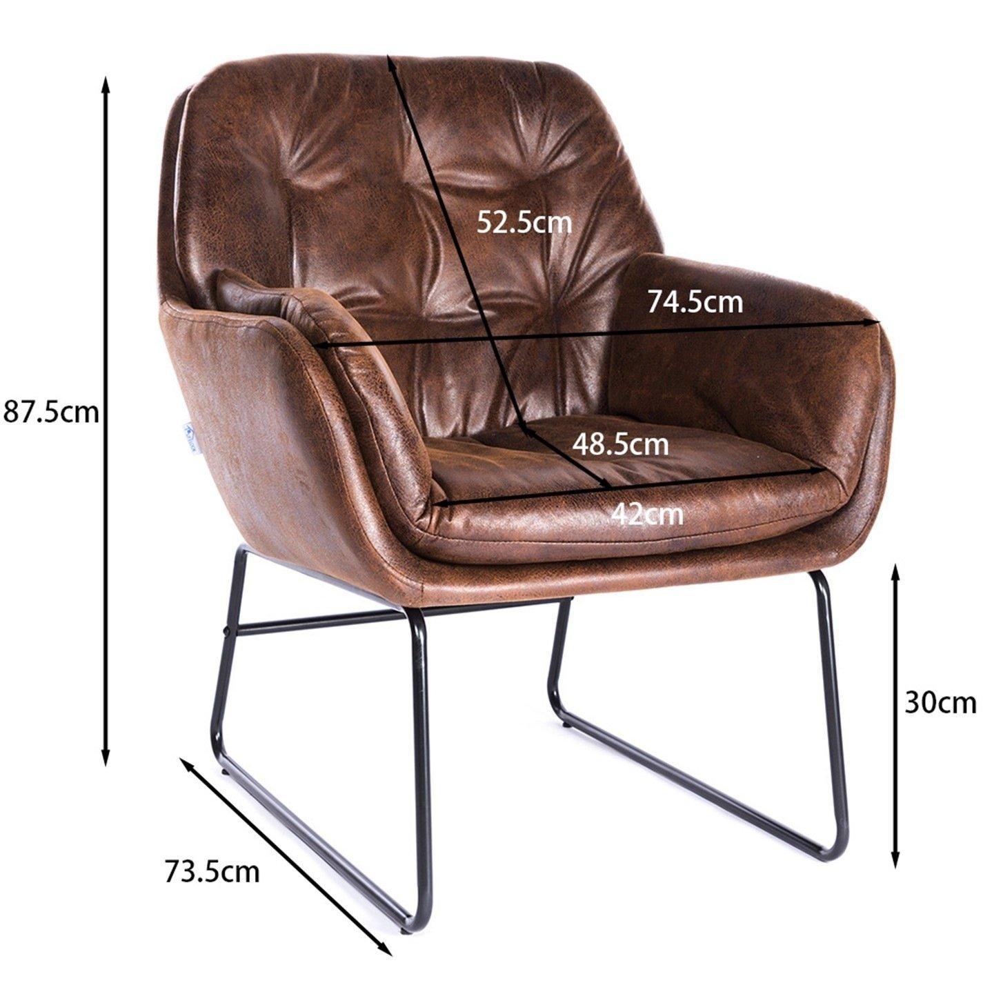 Brown - Kabinet UK - Contemporary Metal Legs Tufted Leisure Armchair - 9