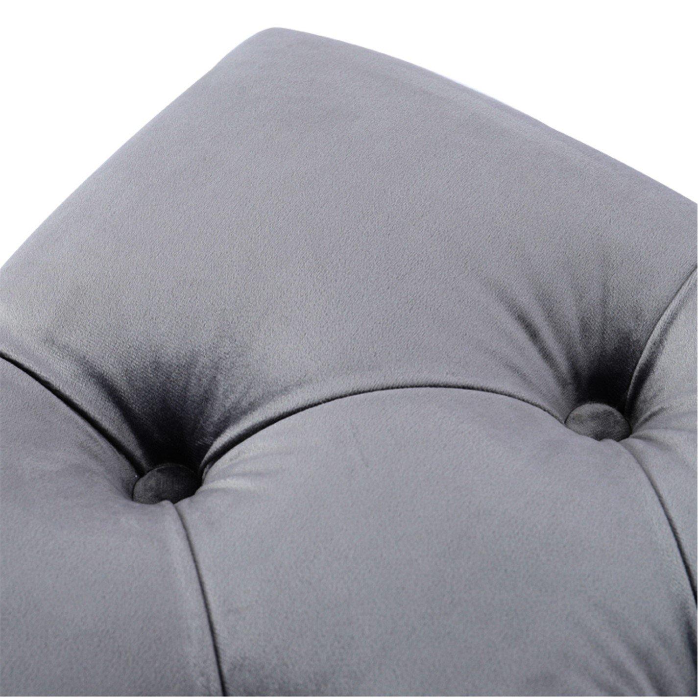 Grey - Kabinet UK - Velvet Storage Bench with Rubber Wooden Leg - 9